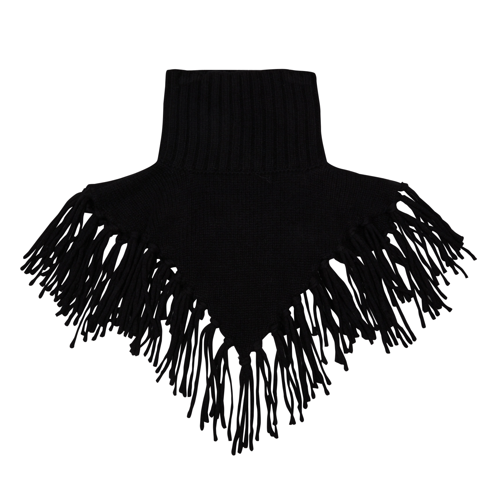 Fringed wool scarf BERENICE Black