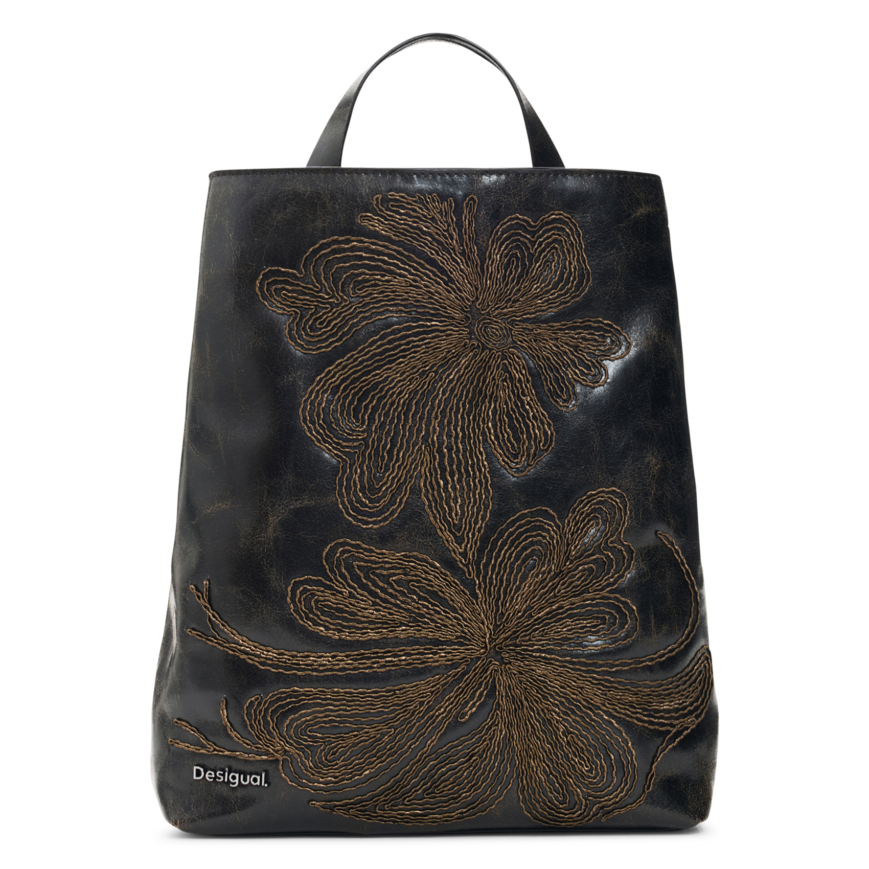 Sac à dos brodé DESIGUAL Marron