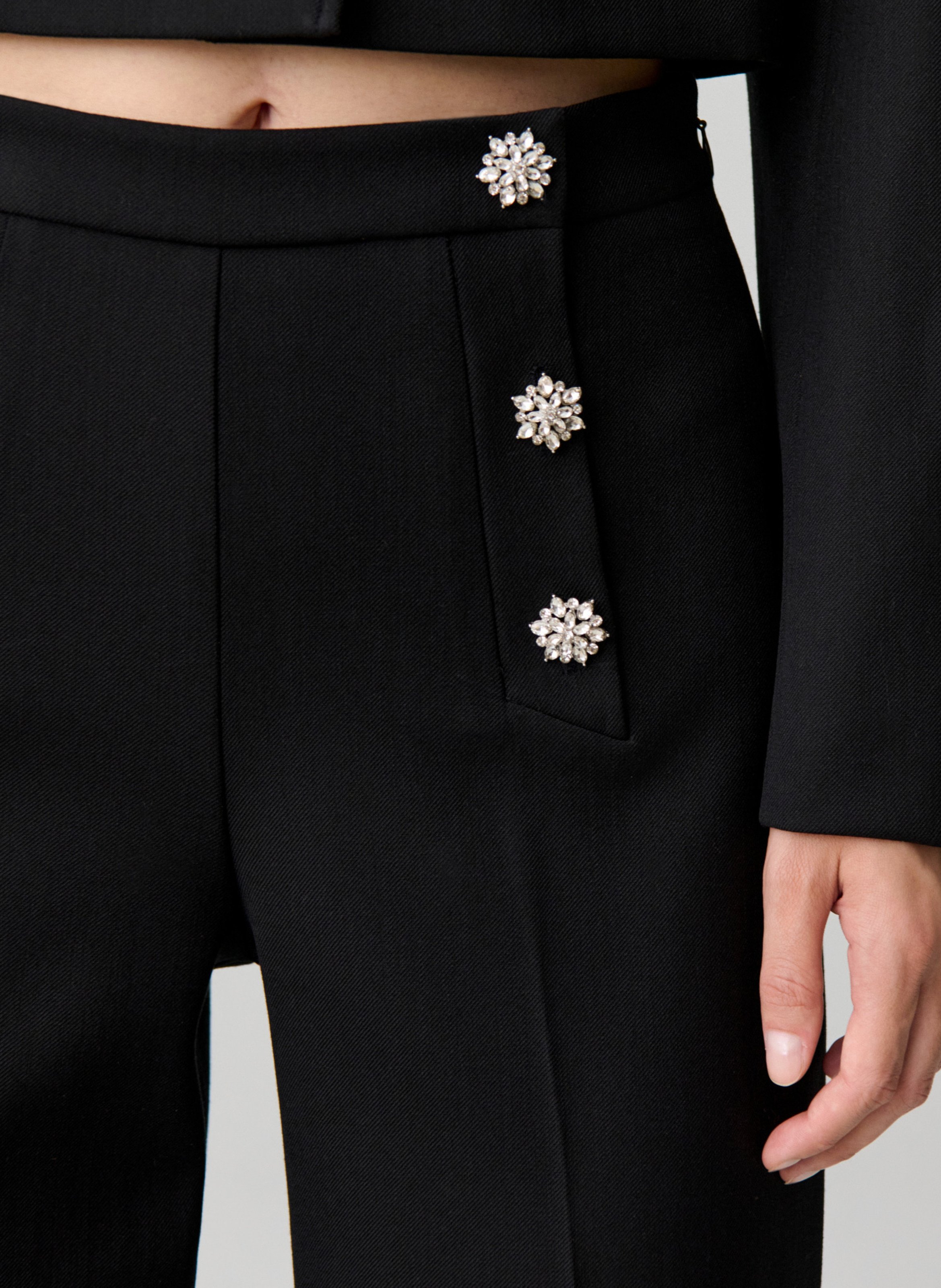 Pantalon droit  à détails boutons  CLAUDIE PIERLOT Noir