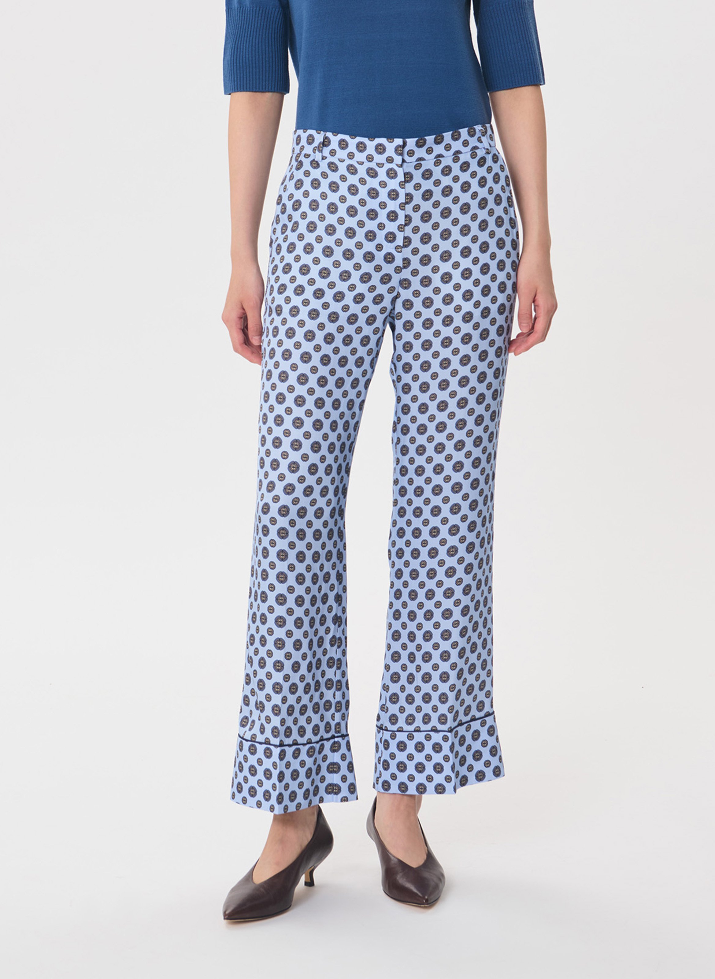 Gerade geschnittene Hose mit Motiven TARA JARMON Blau