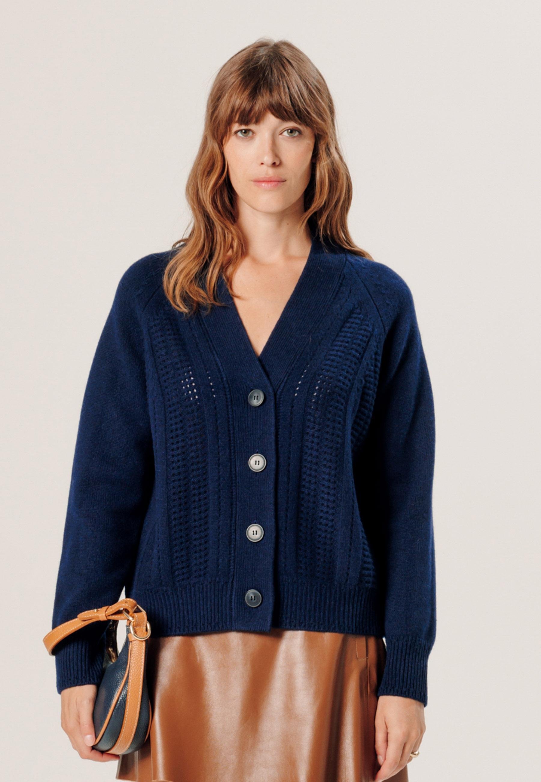 Cashmere openwork vest RODIER Blue