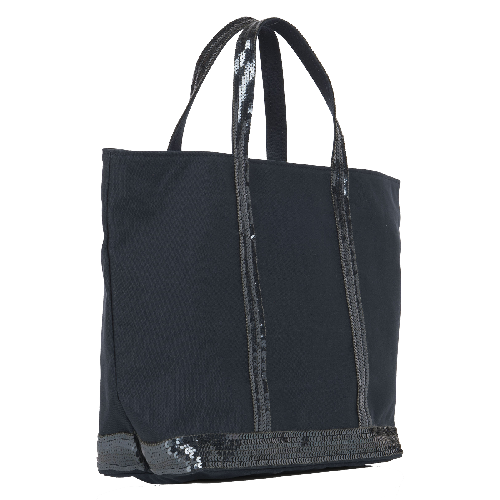 Cabas M à sequins en toile de coton  VANESSA BRUNO Noir