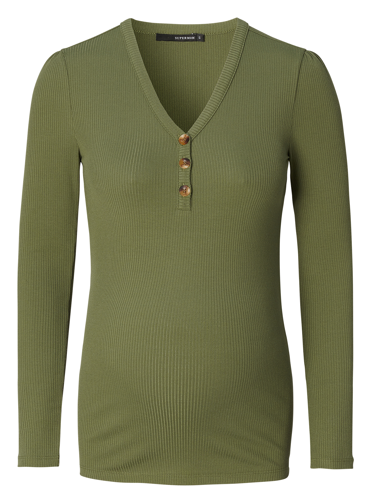 Pull à col V de grossesse SUPERMOM Kaki