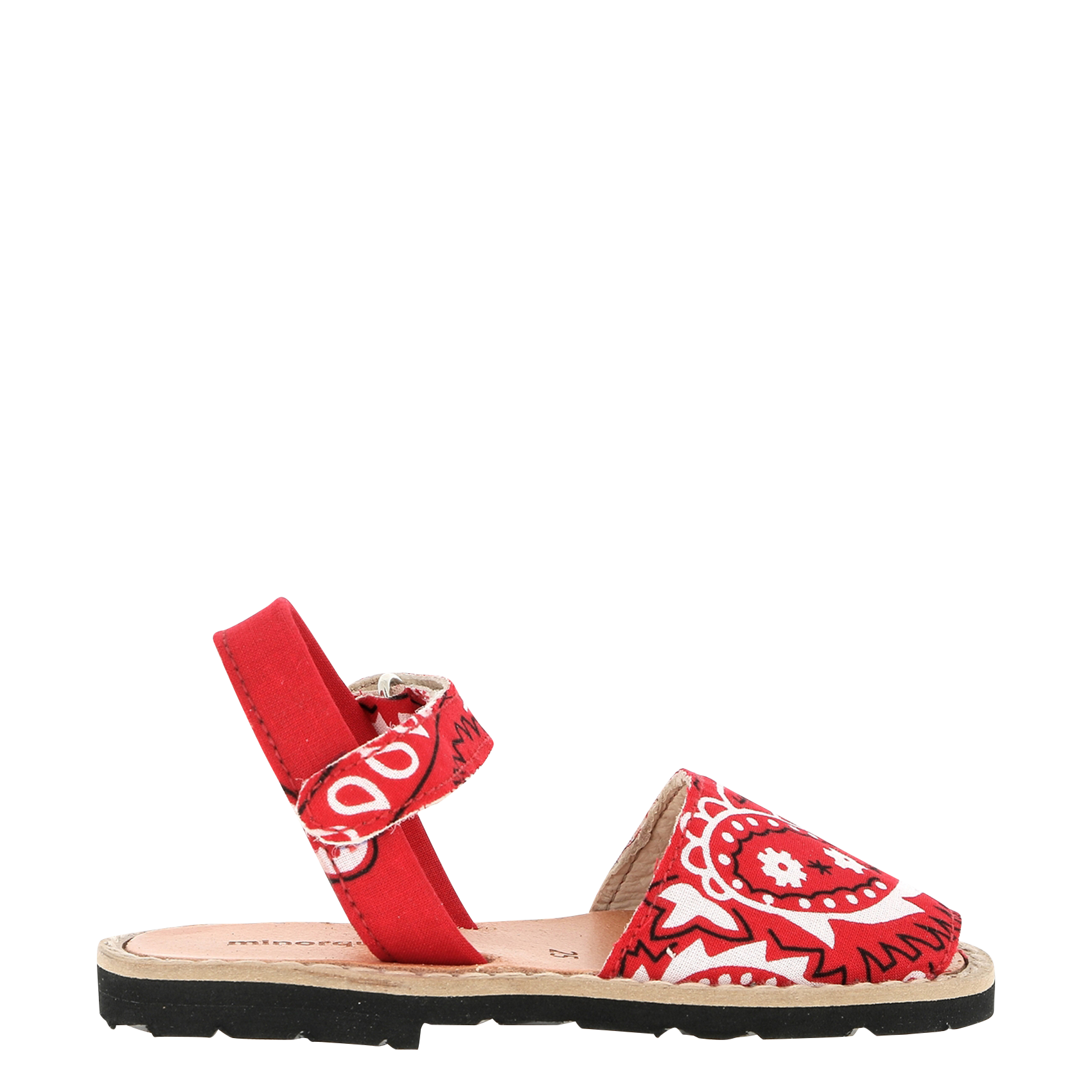 Flache Ledersandalen mit Print MINORQUINES Rot
