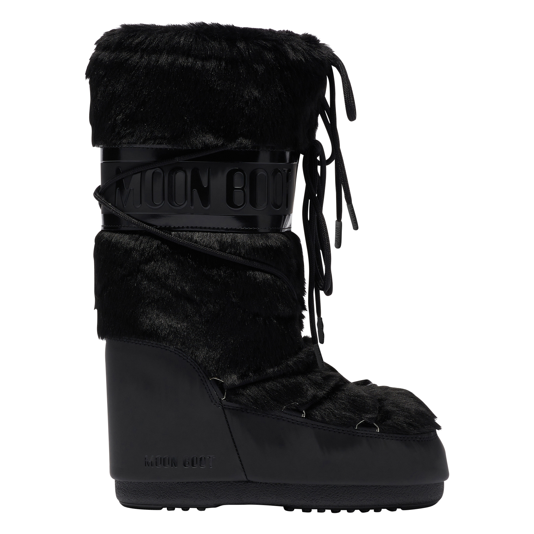 Bottes à lacets en fourrure synthétique MOON BOOT Noir