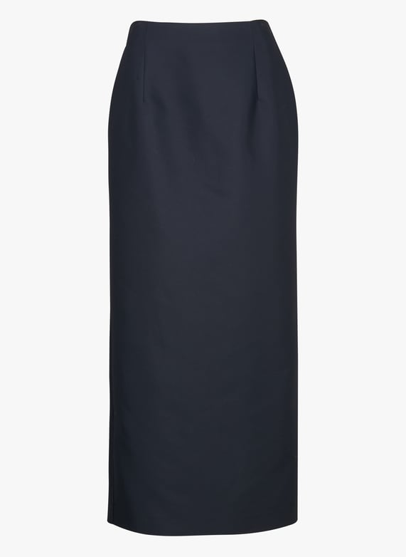 Straight long skirt in blended cotton Blue Collectors club Women