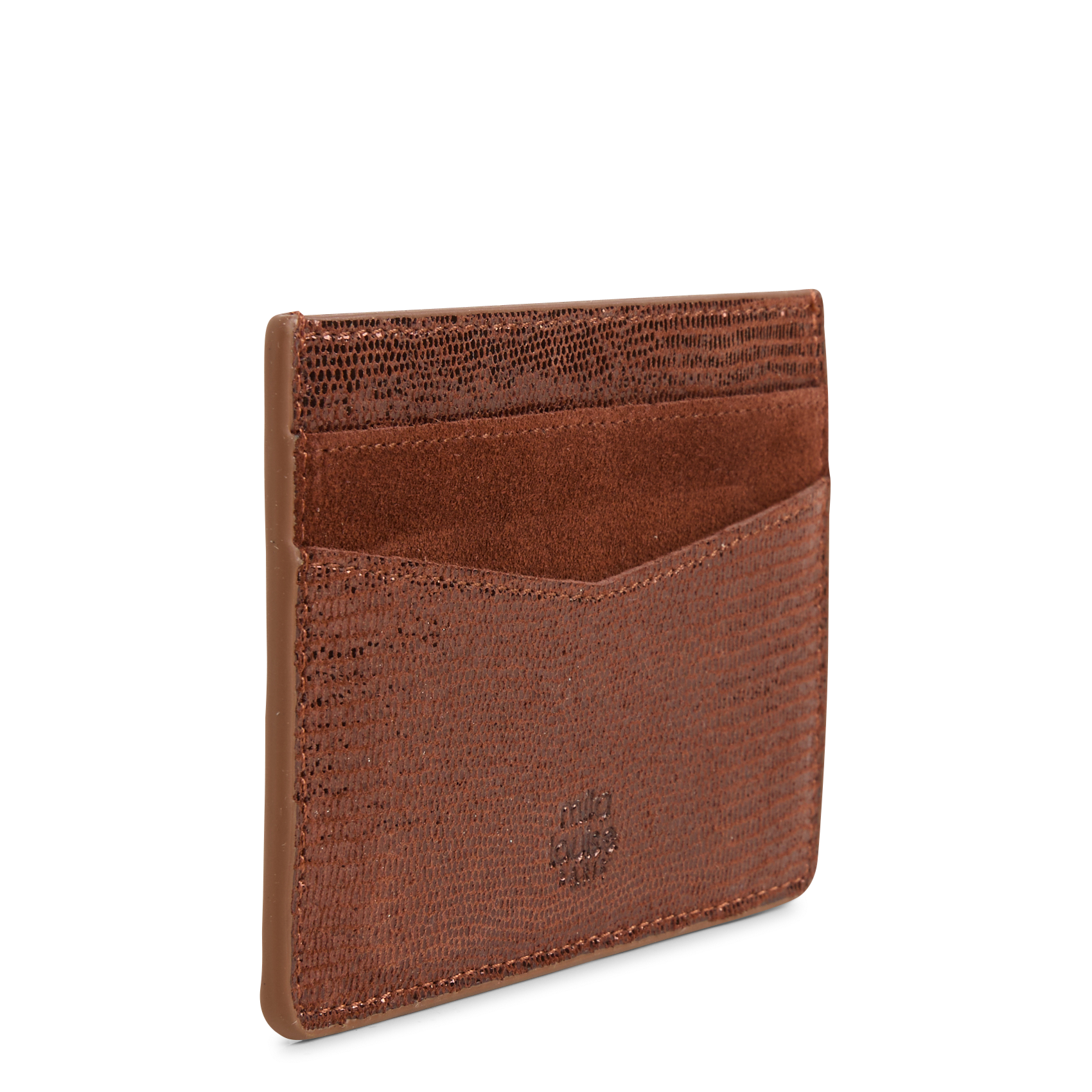 Creditcardhouder van glanzend leer MILA LOUISE Bruin