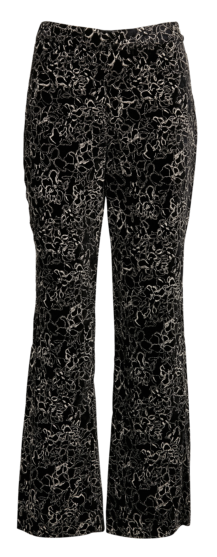 Pantalon droit en velours brodé ROSEANNA Noir