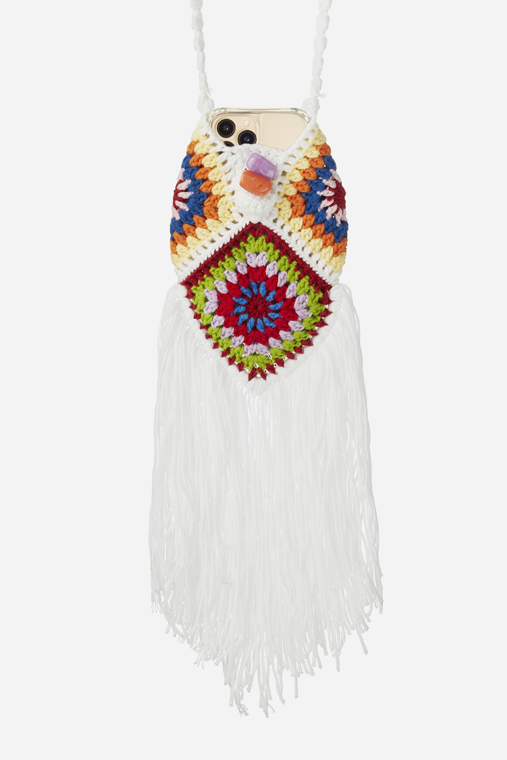 Universal crochet phone pouch LA COQUE FRANCAISE White