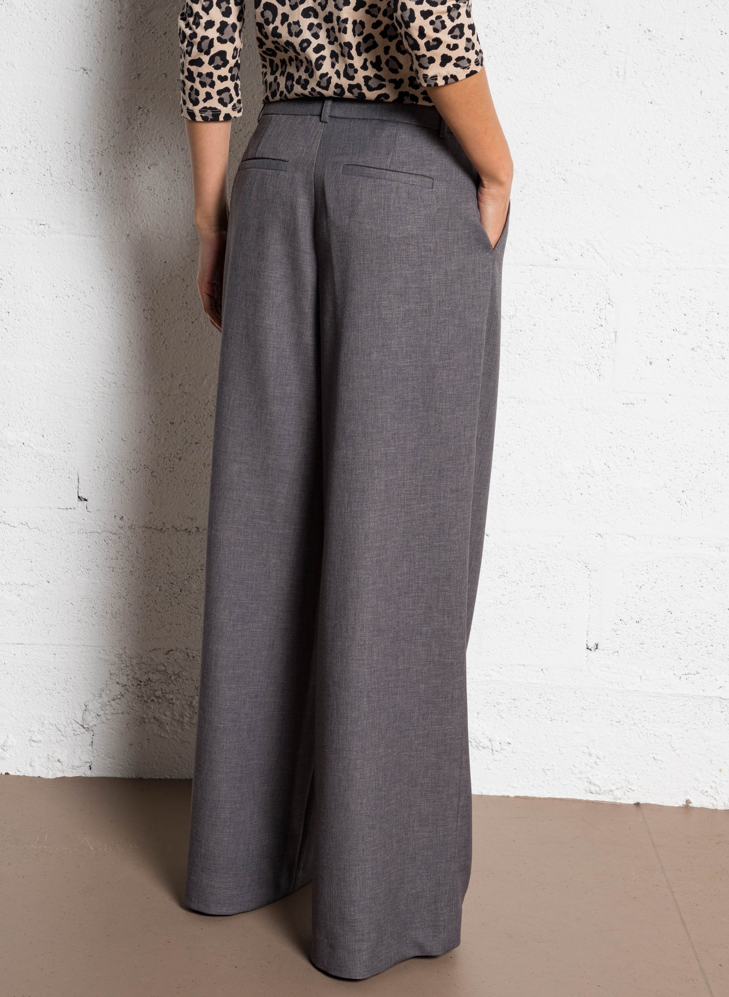 Azawood high-waisted wide-leg trousers MAISON 123 Grey