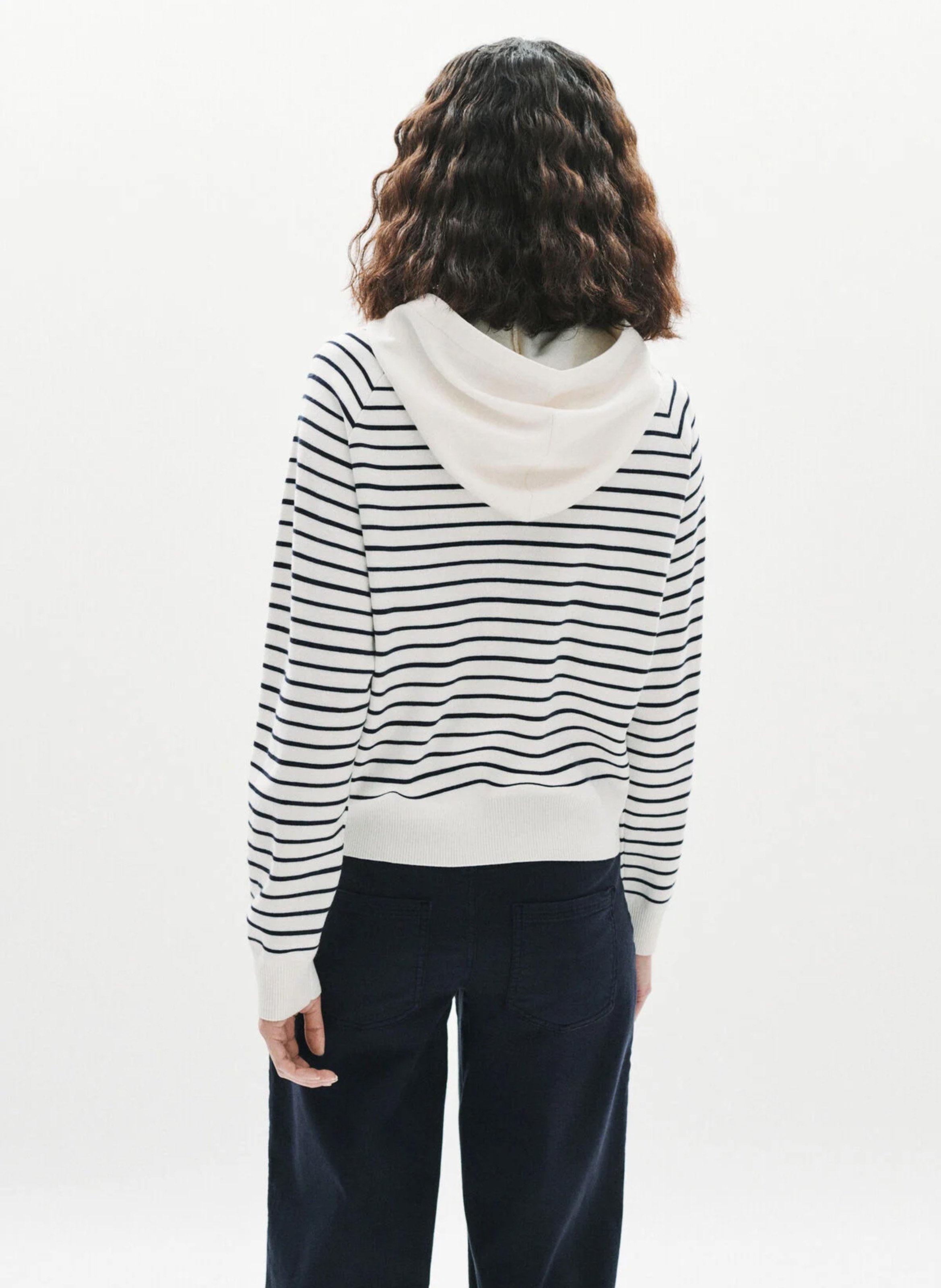 Gilet rayé à capuche  CAROLL Bleu