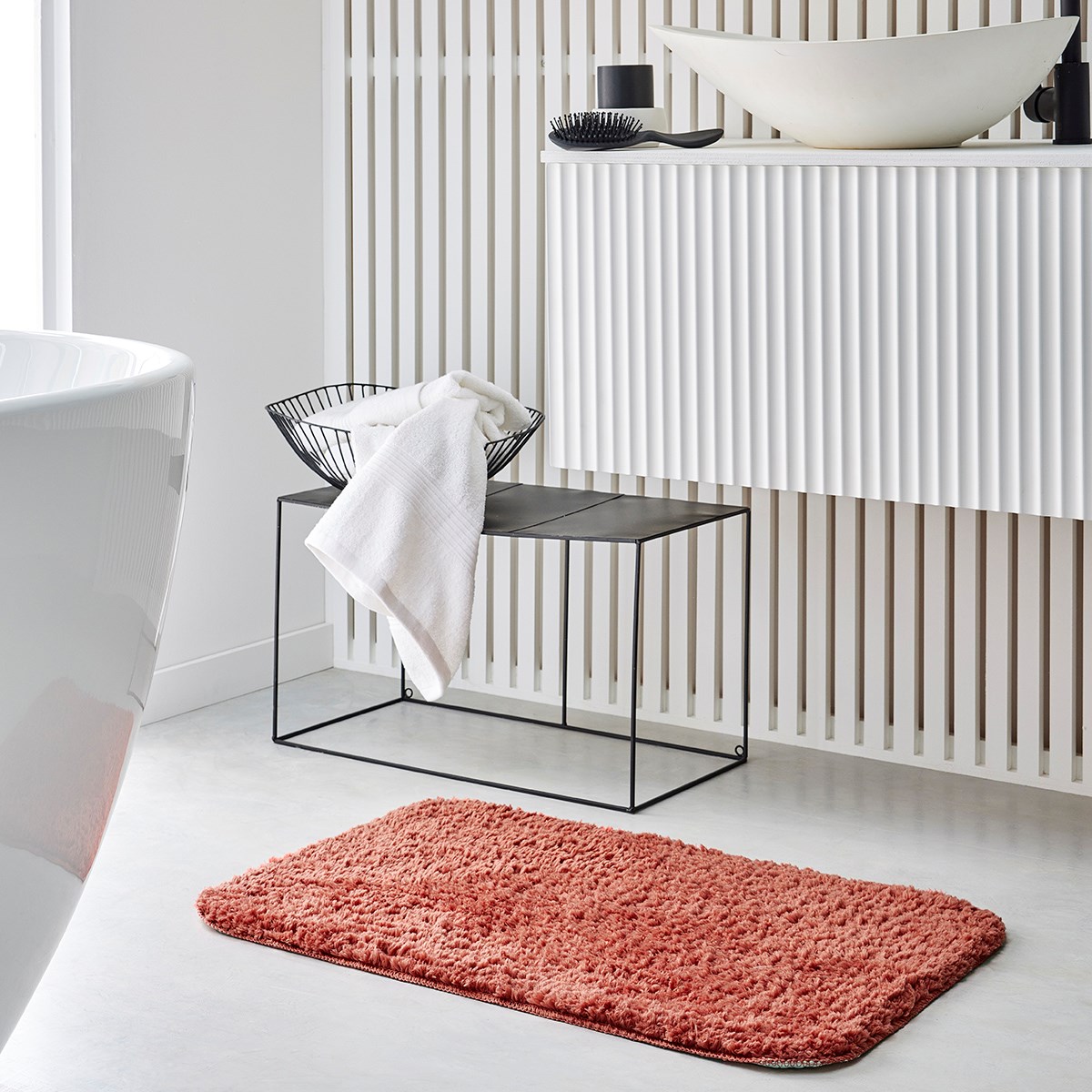 Tufted plain bath mat TODAY LINGE DE MAISON Red