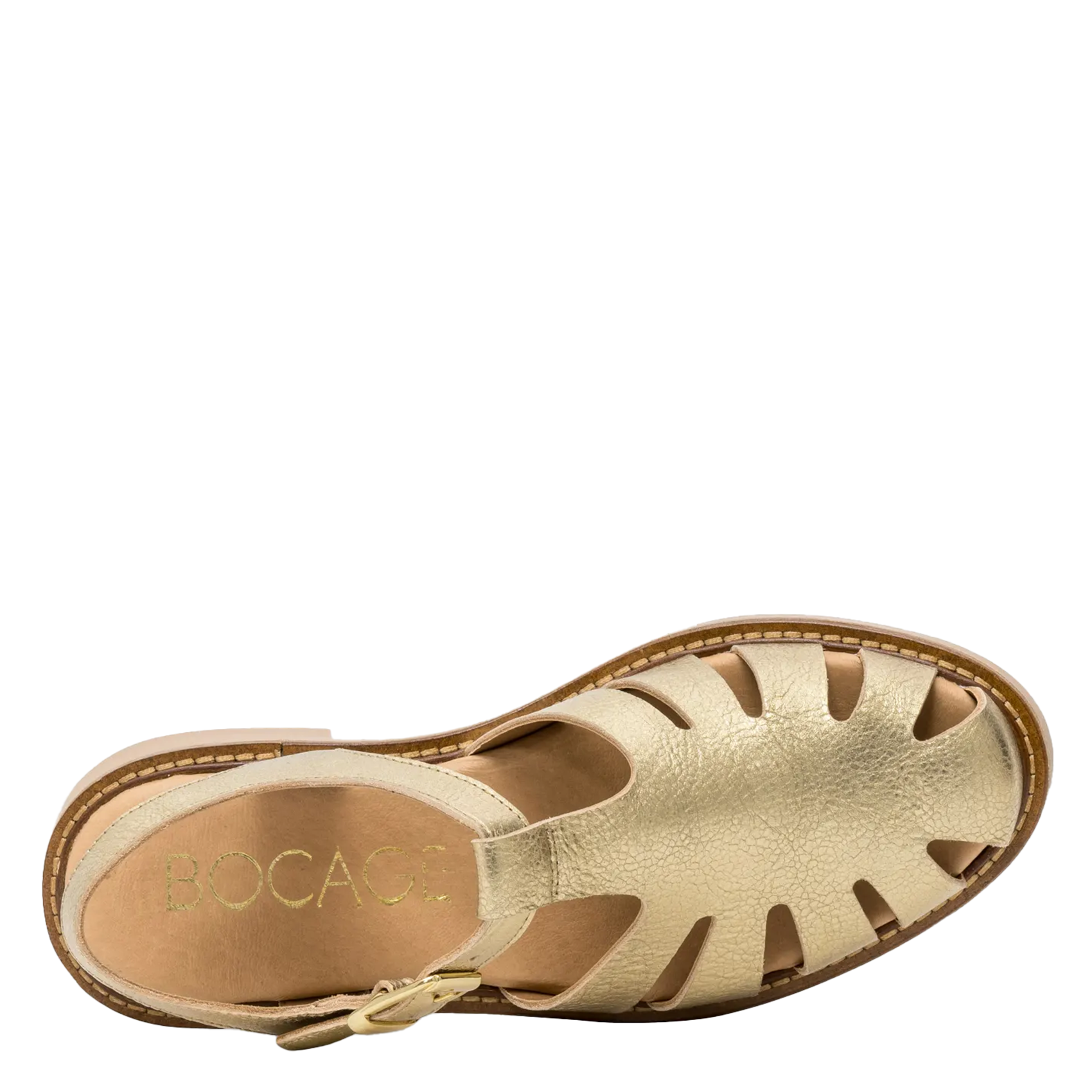 Metallische Ledersandalen BOCAGE Golden