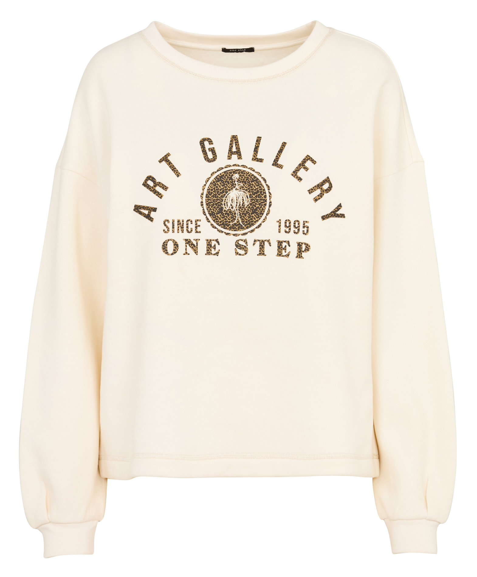 Rechte sweatshirt van molton ONE STEP Wit