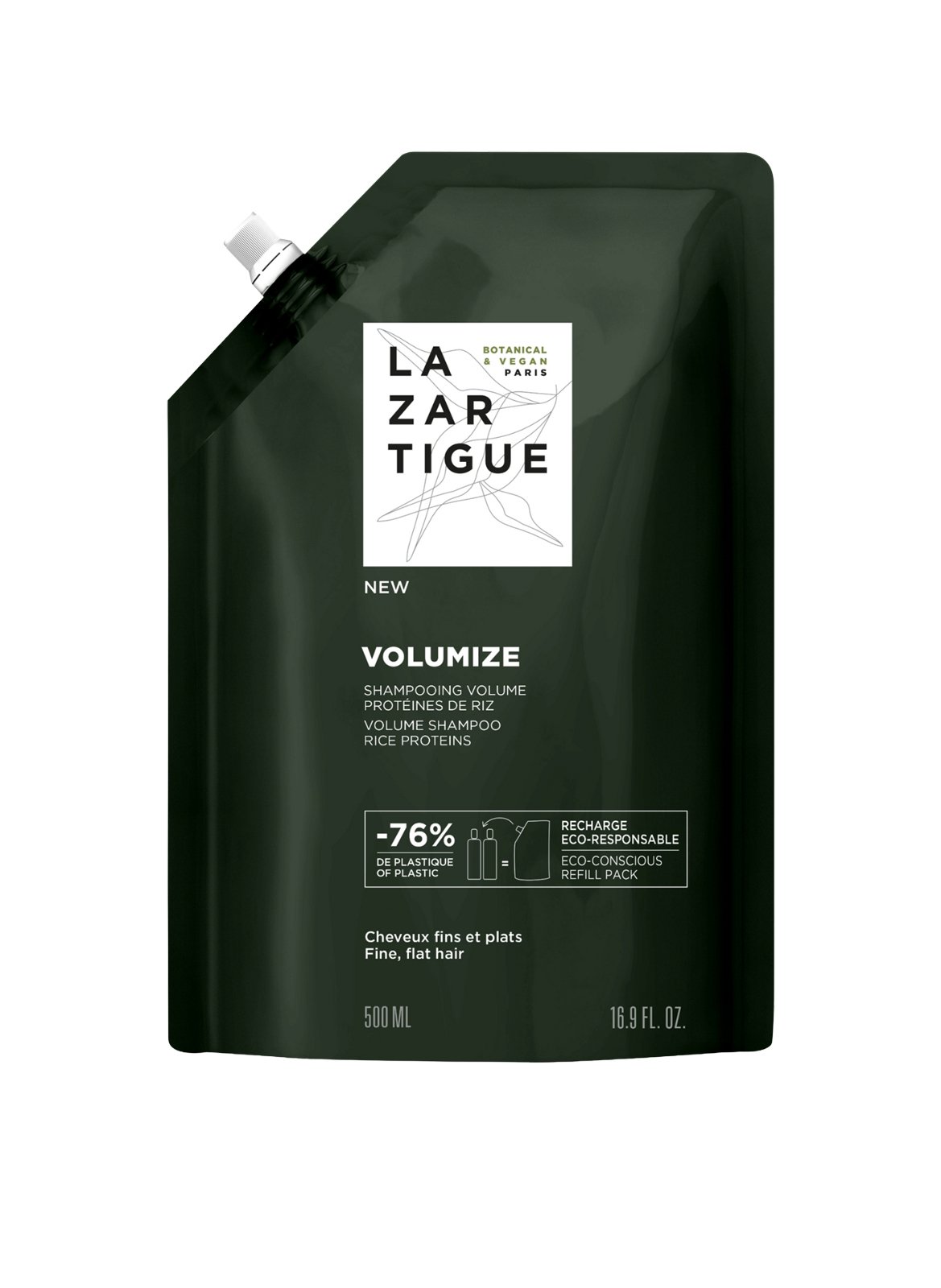 ECO RECHARGE VOLUMIZE SHAMPOOING 500ML LAZARTIGUE No color