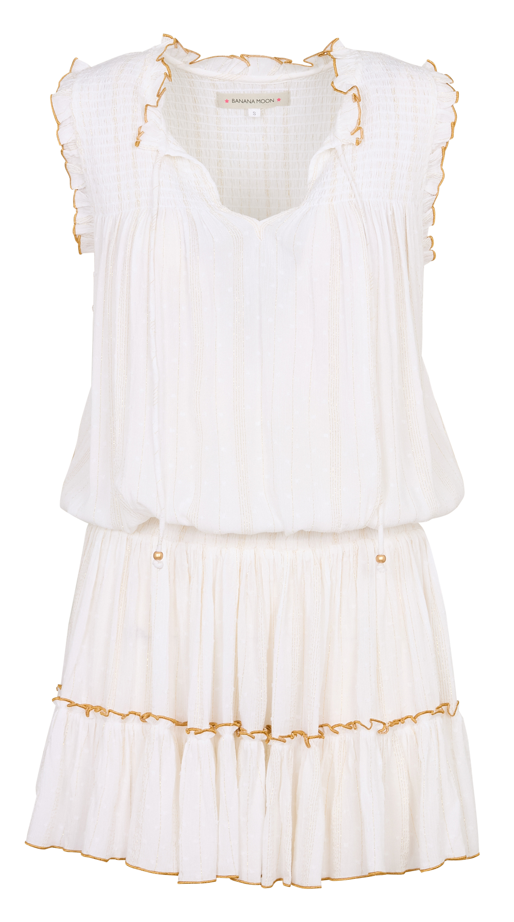 Robe courte col victorien BANANA MOON Blanc