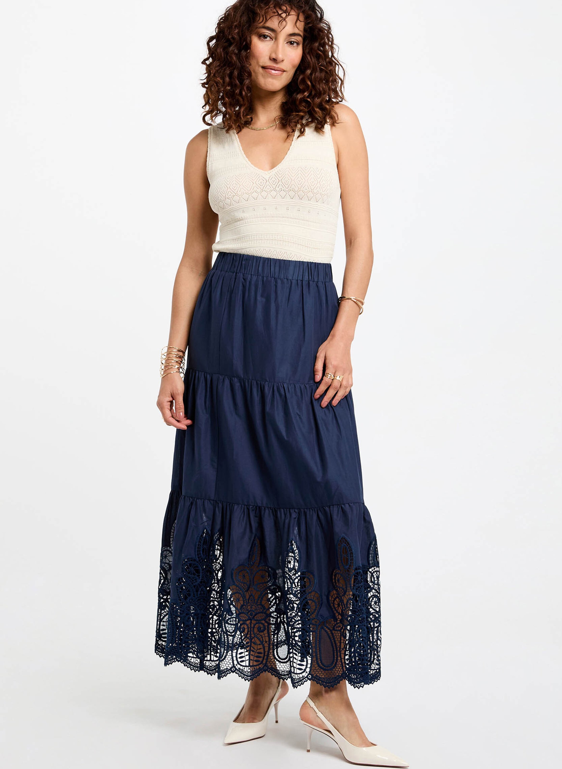 Katoenen midirok Anaïs MORGAN Blauw