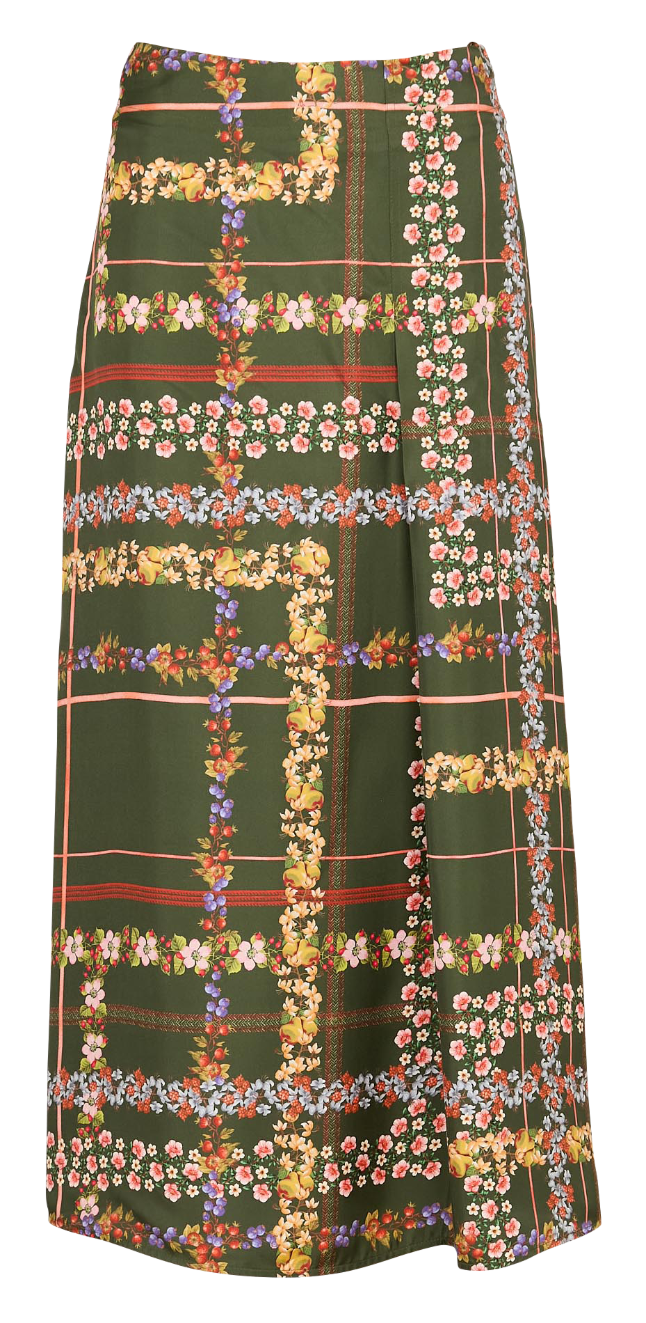 Jupe midi à imprimé fleuri en soie MOMONI Vert