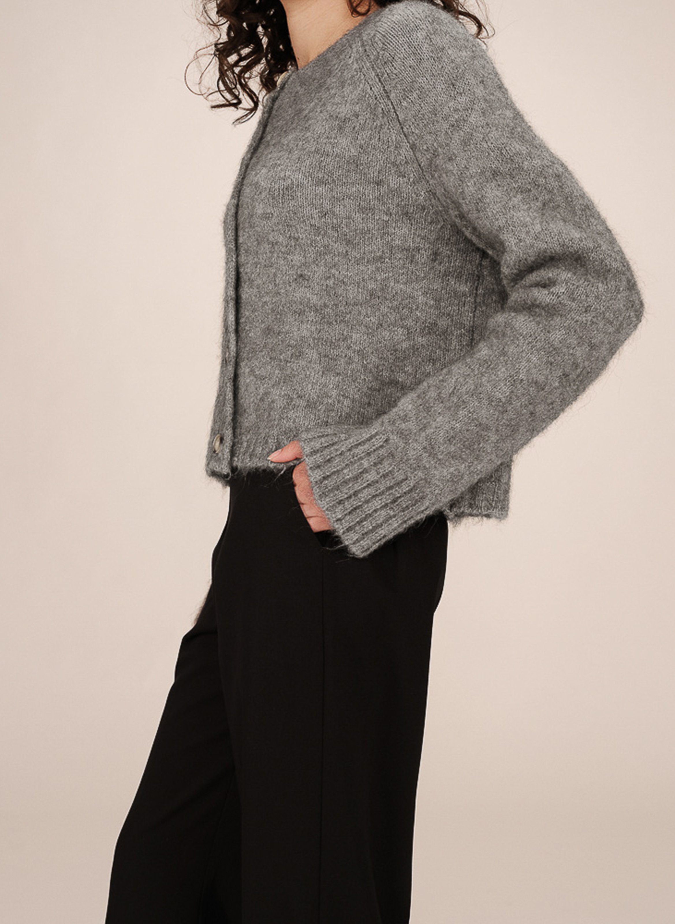 Gilet col rond  GRACE ET MILA Argent