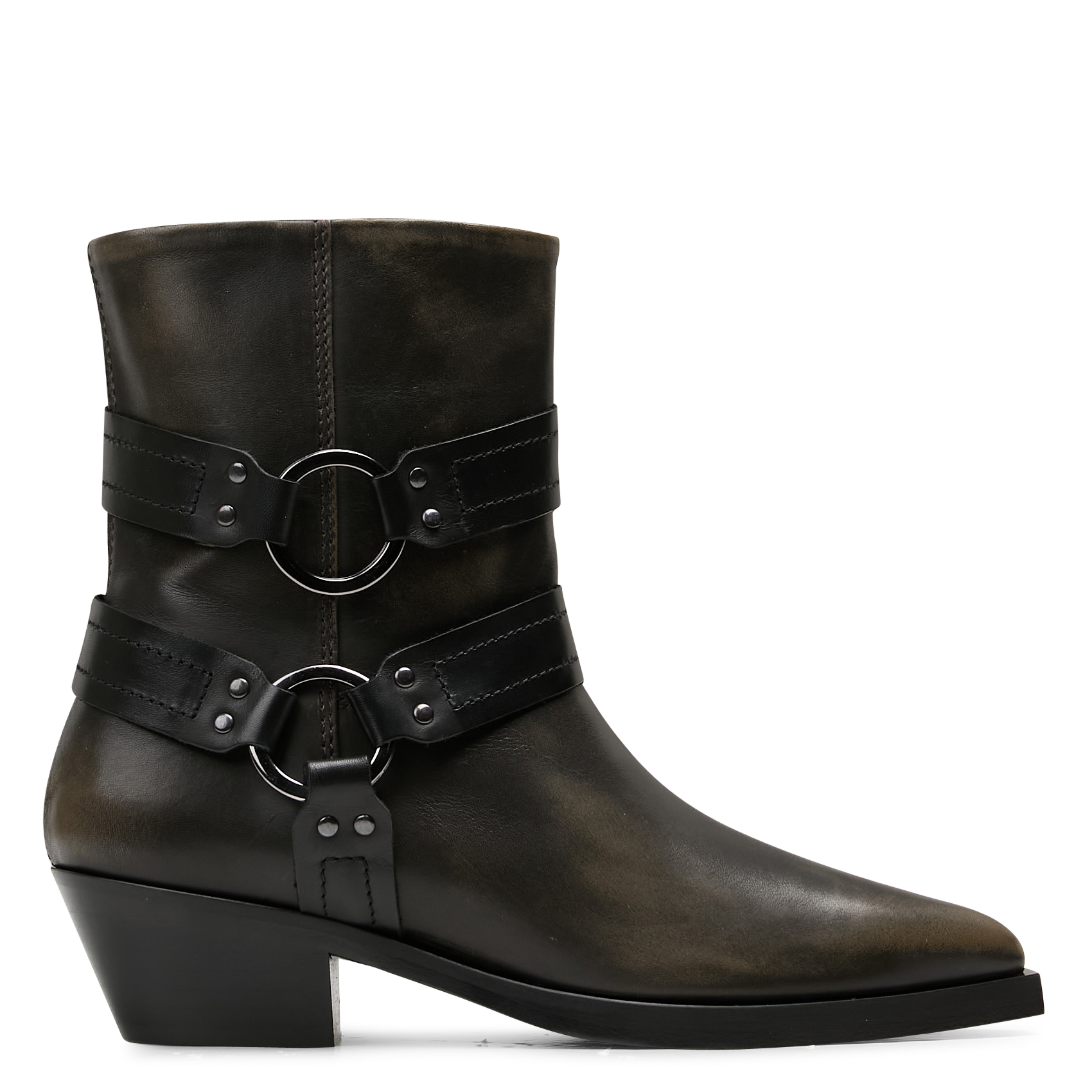 Bianca leather ankle boots ACOTE Black