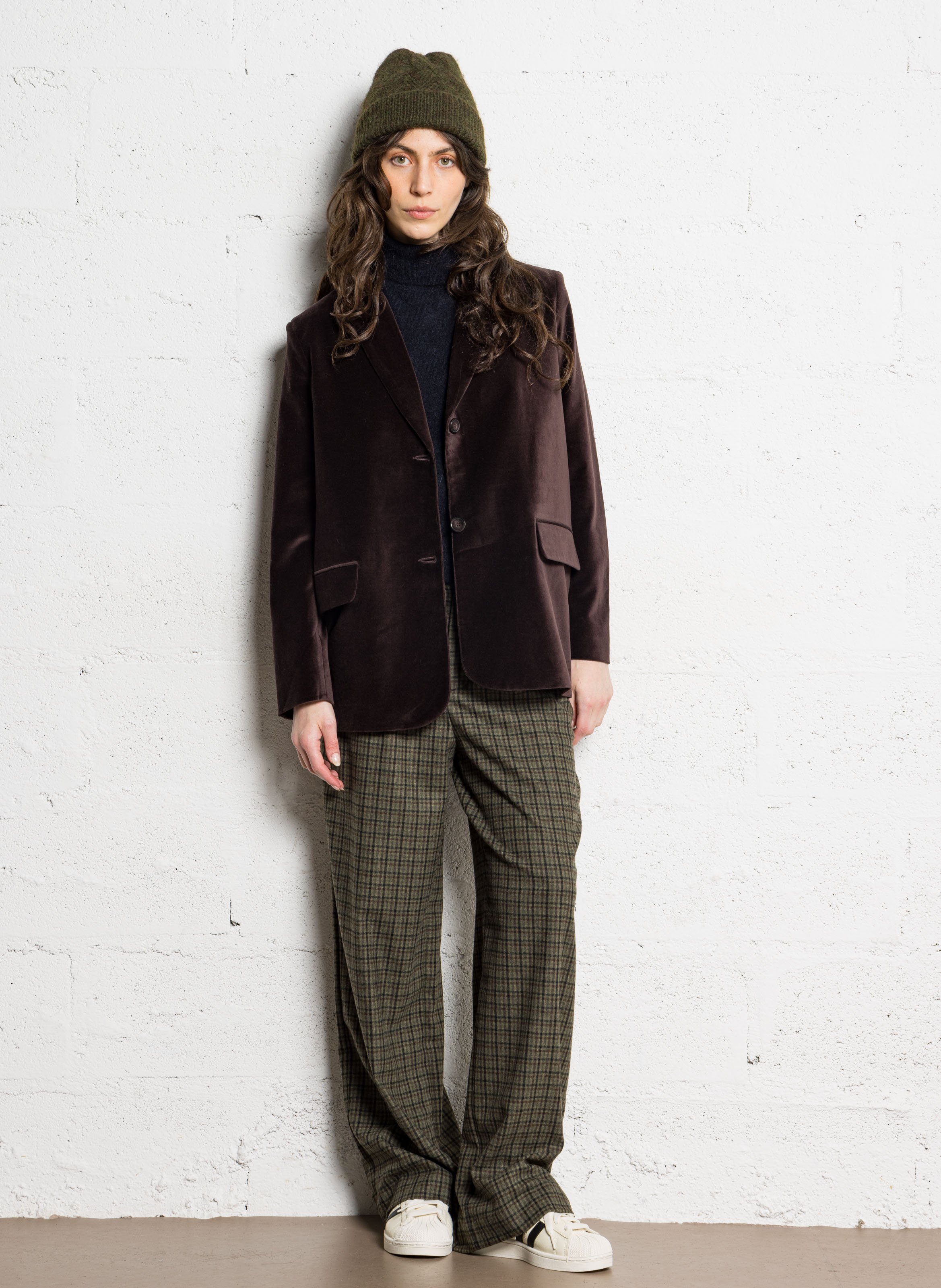 Straight wool-blend polo neck sweater PETITE MENDIGOTE Blue