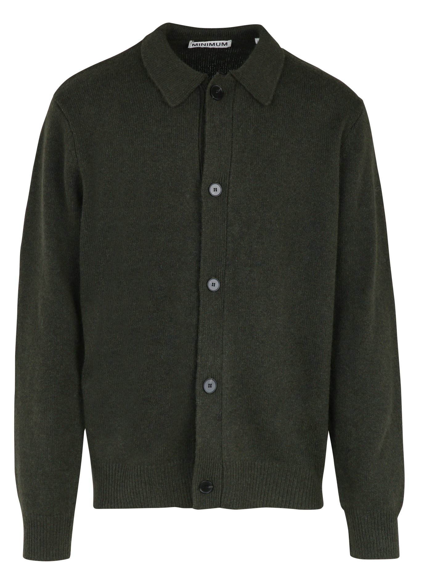 Buttoned wool blend plain vest MINIMUM Green