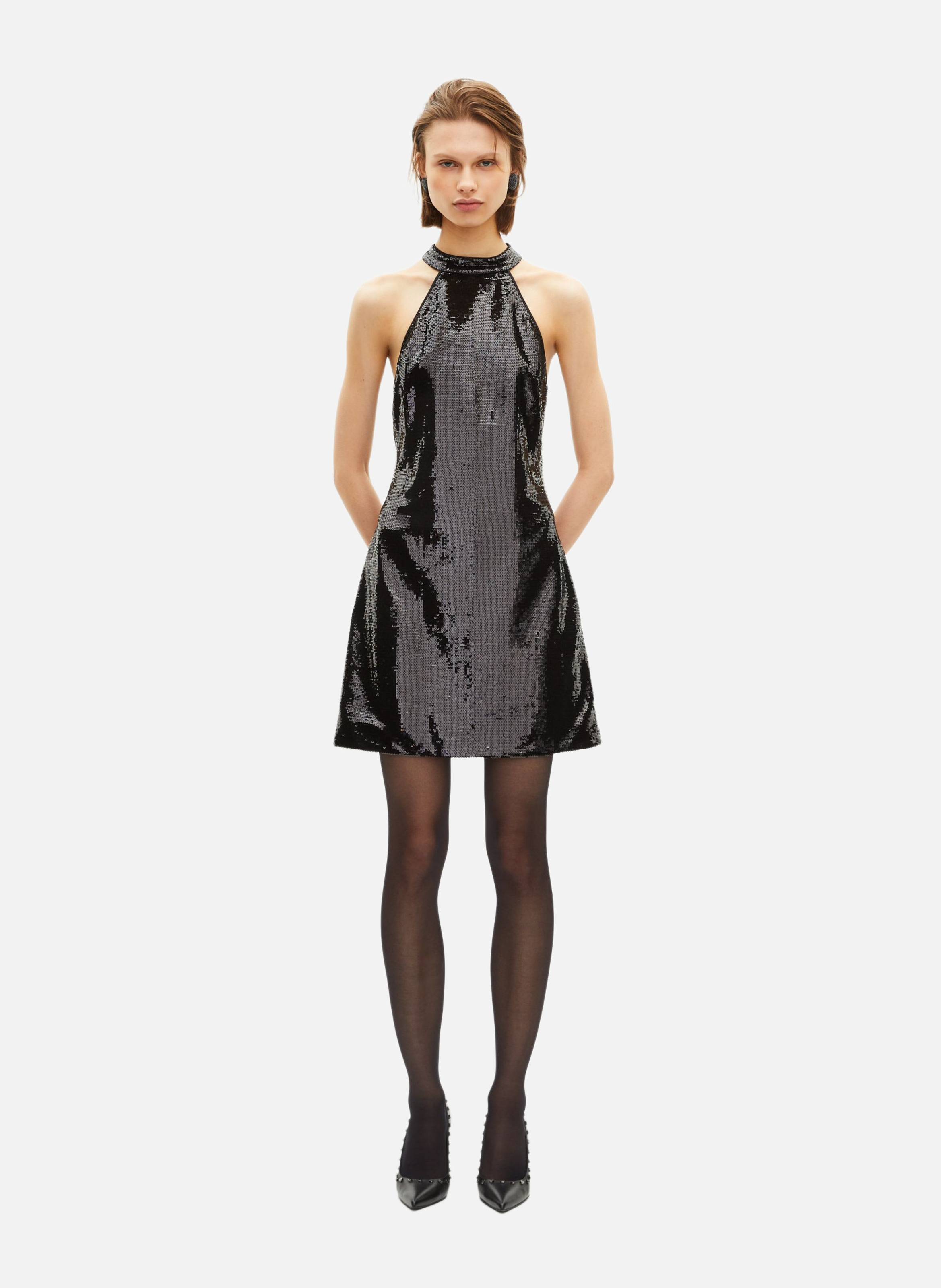 Sequined short dress THE KOOPLES Black