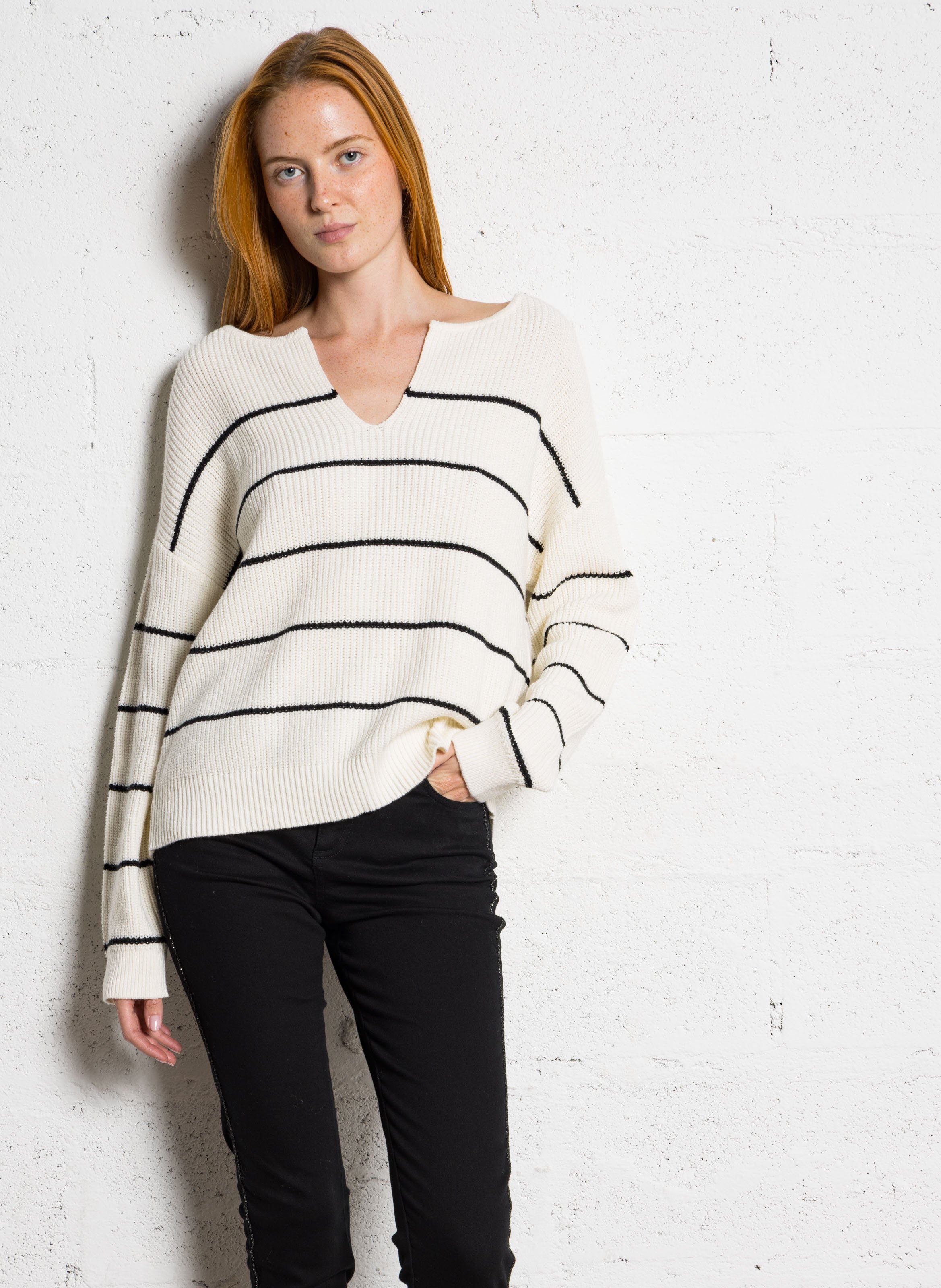 Jean droit en coton IKKS Noir