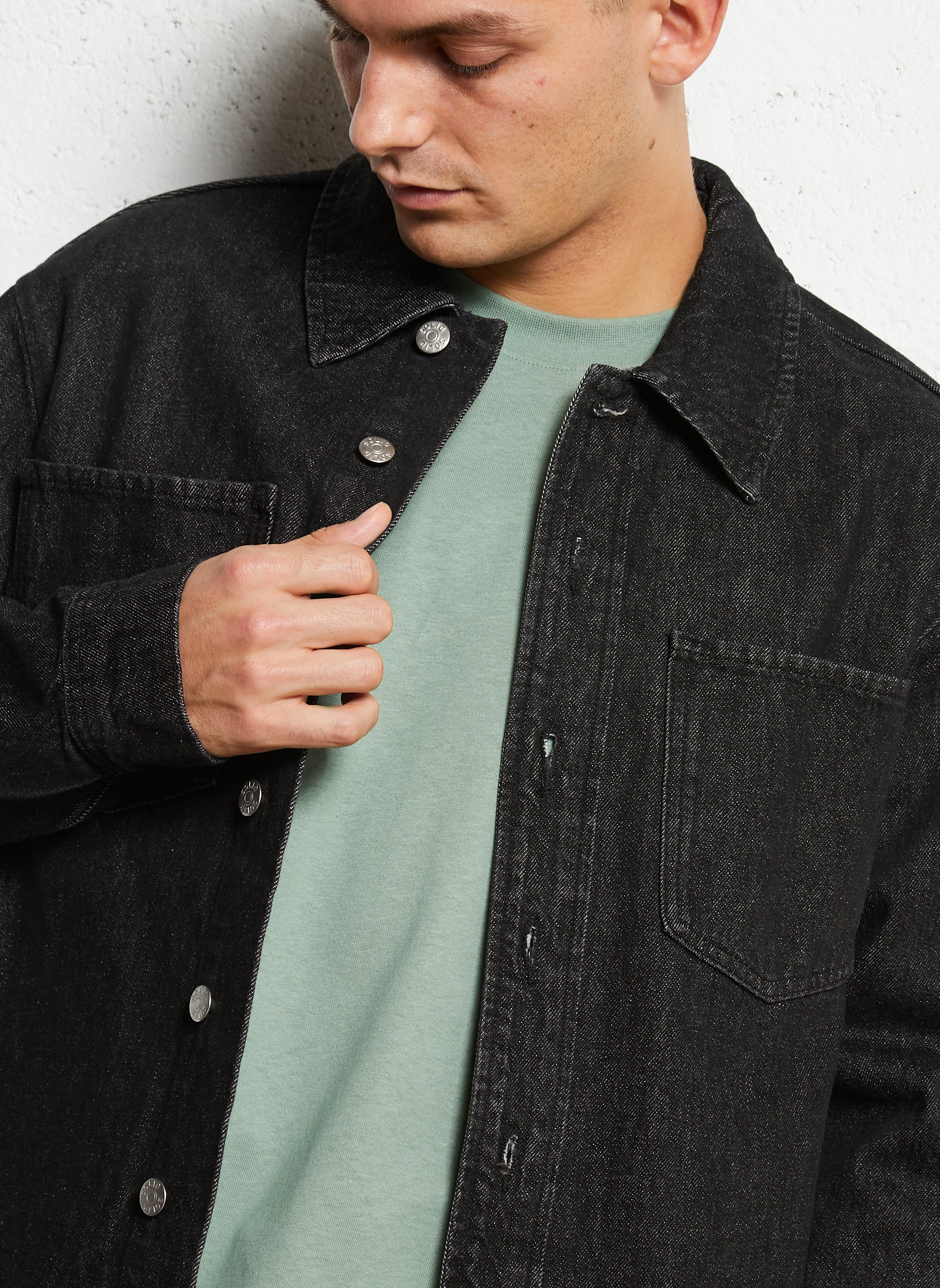 Cotton overshirt with classic collar SOLID Multicolored