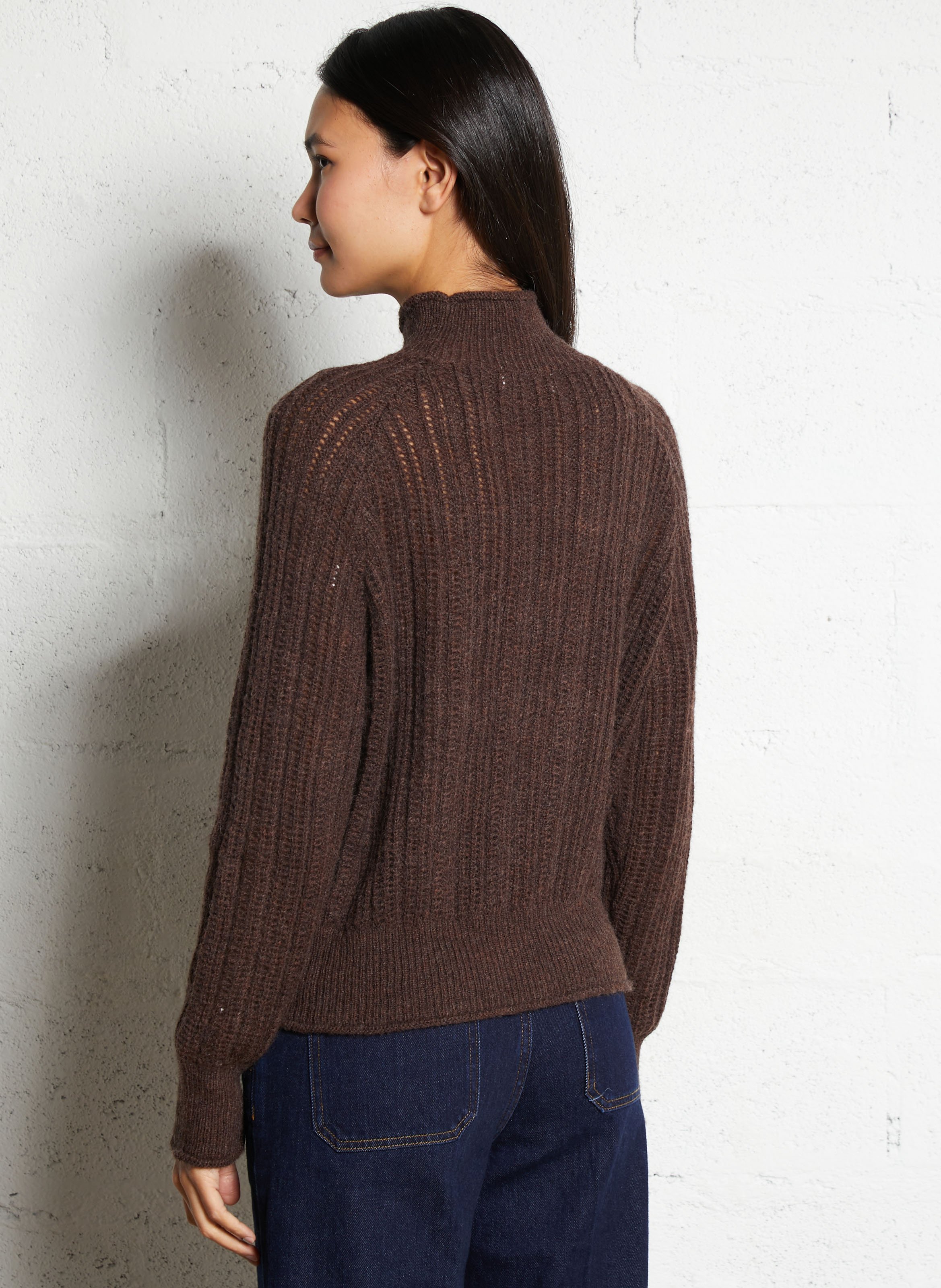 Oversize-Pullover mit Stehkragen LA PETITE ETOILE Braun