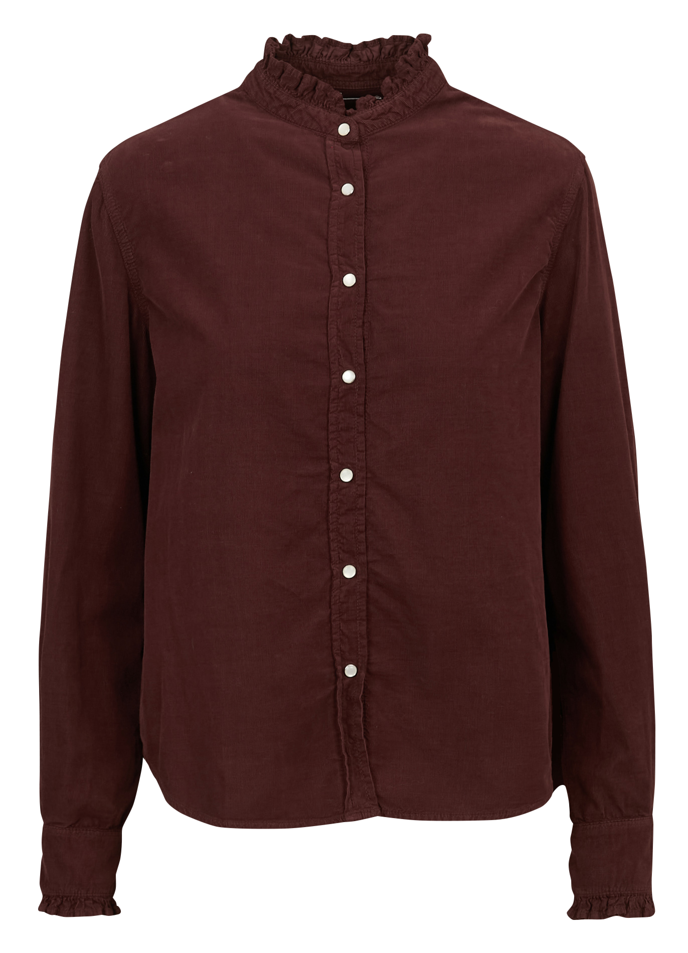 Blouse van katoenen corduroy met Victoriaanse kraag ACQUAVERDE Bruin