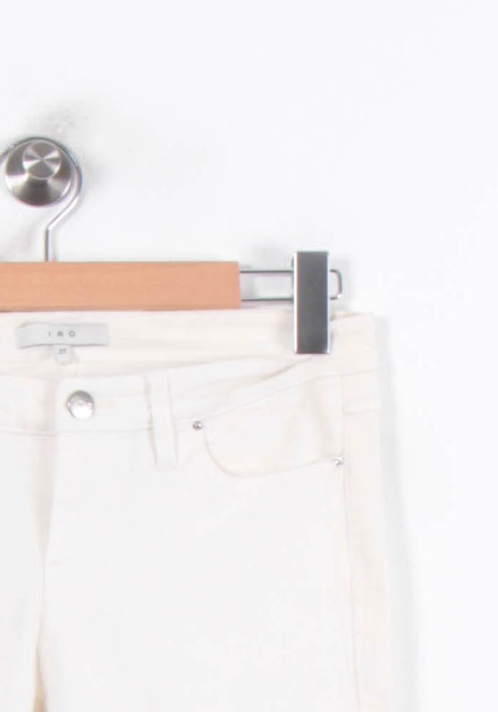 Cropped slim jeans with studs IRO - Seconde Main White