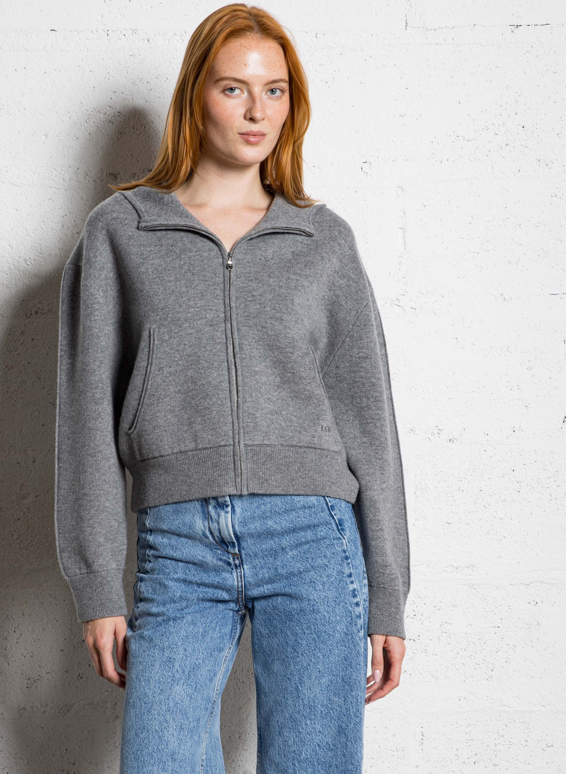 Oversize Kapuzenpullover aus Wolle und Kaschmir MARGAUX LONNBERG Silber
