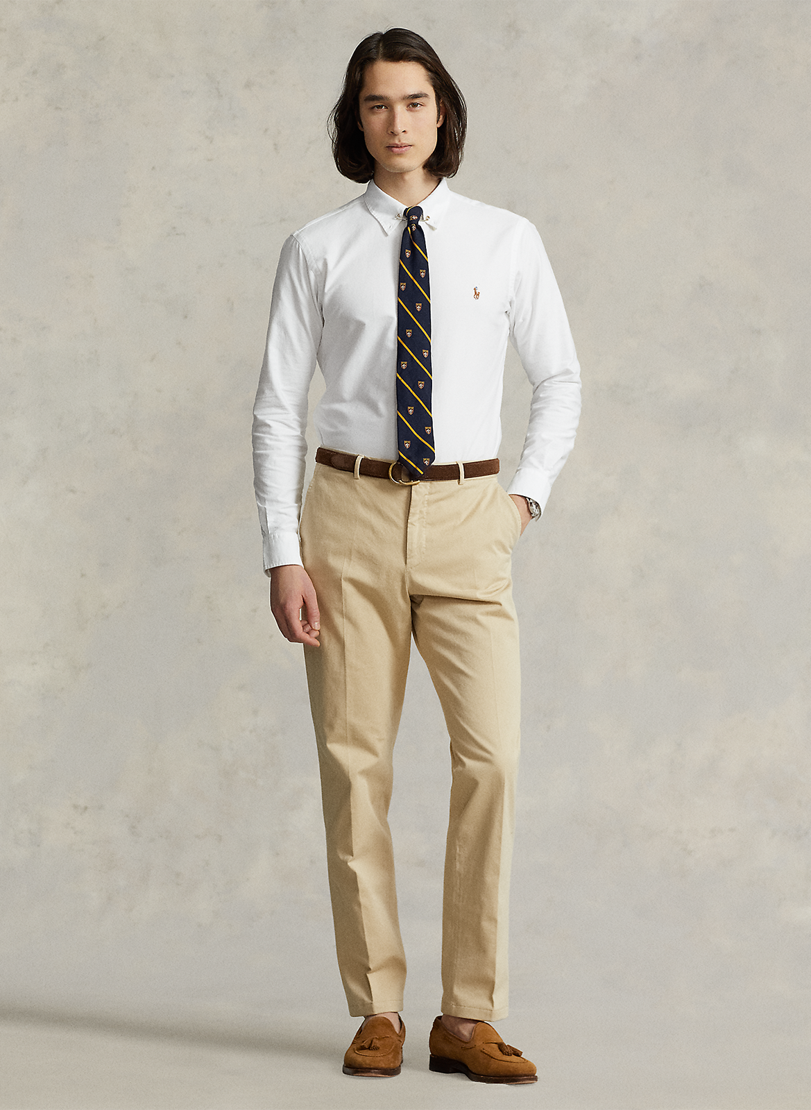 Baumwollhemd mit Button-down-Kragen, Regular Fit POLO RALPH LAUREN Weiss