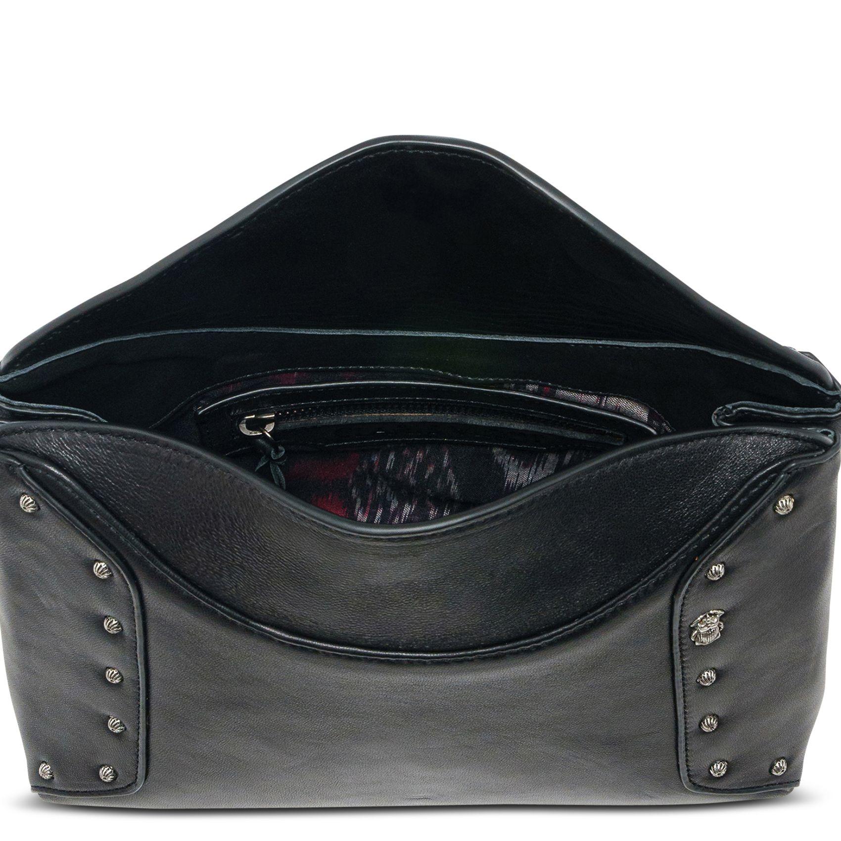 Sac bandoulière en cuir mélangé CLARIS VIROT Noir