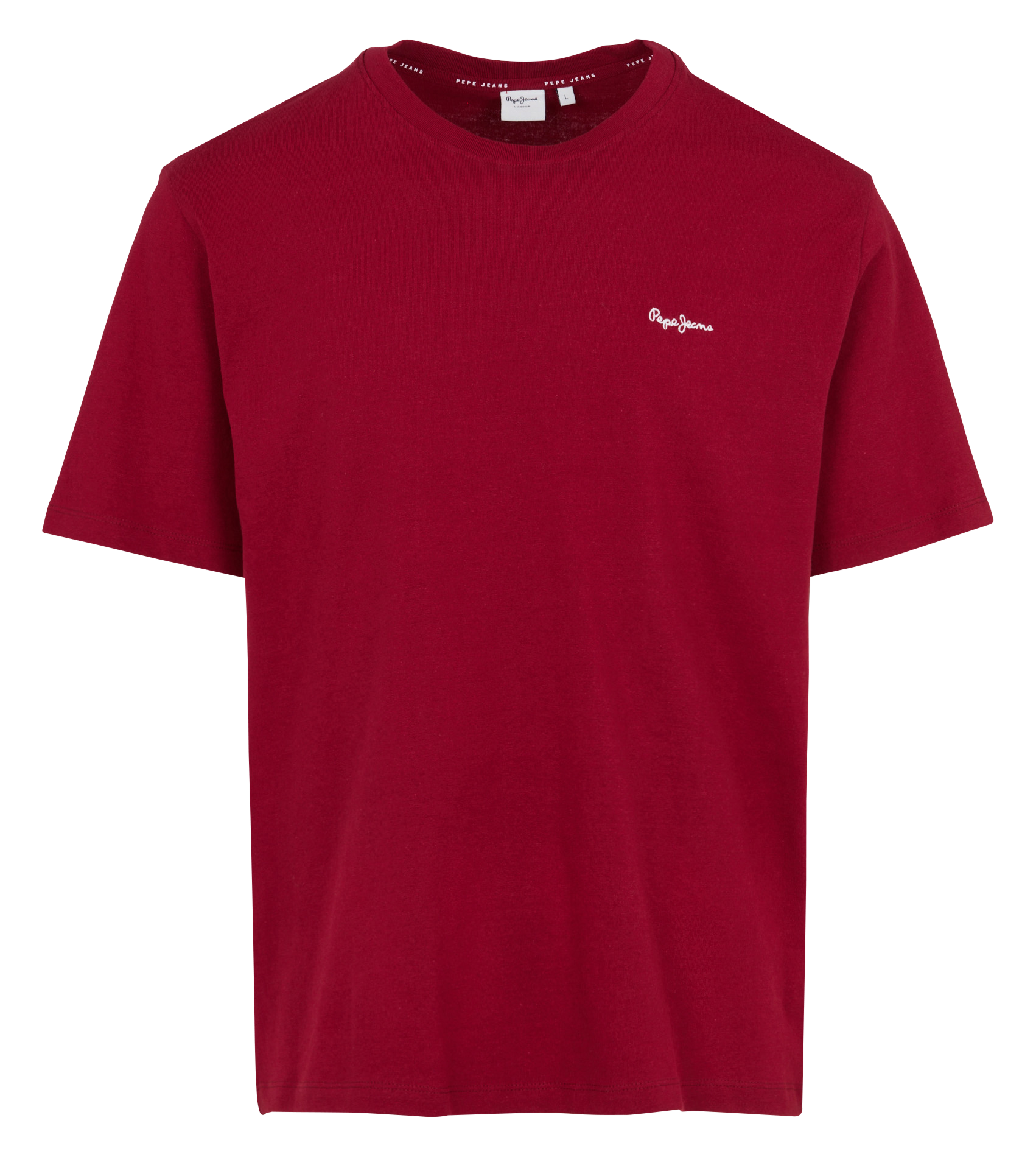 Camiseta de algodón cuello redondo PEPE JEANS Rojo