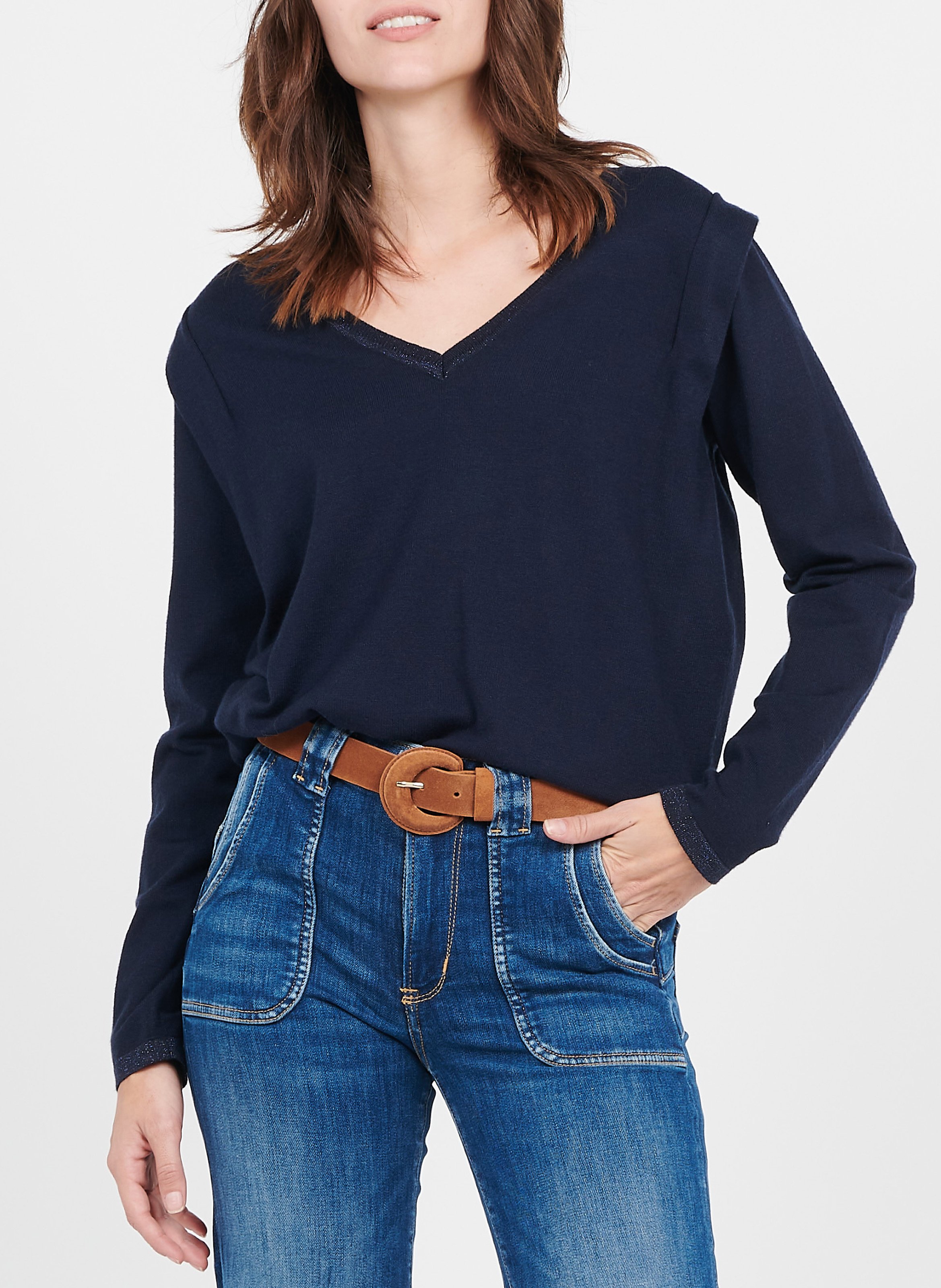 Ceinture en cuir à boucle  ONE STEP Marron