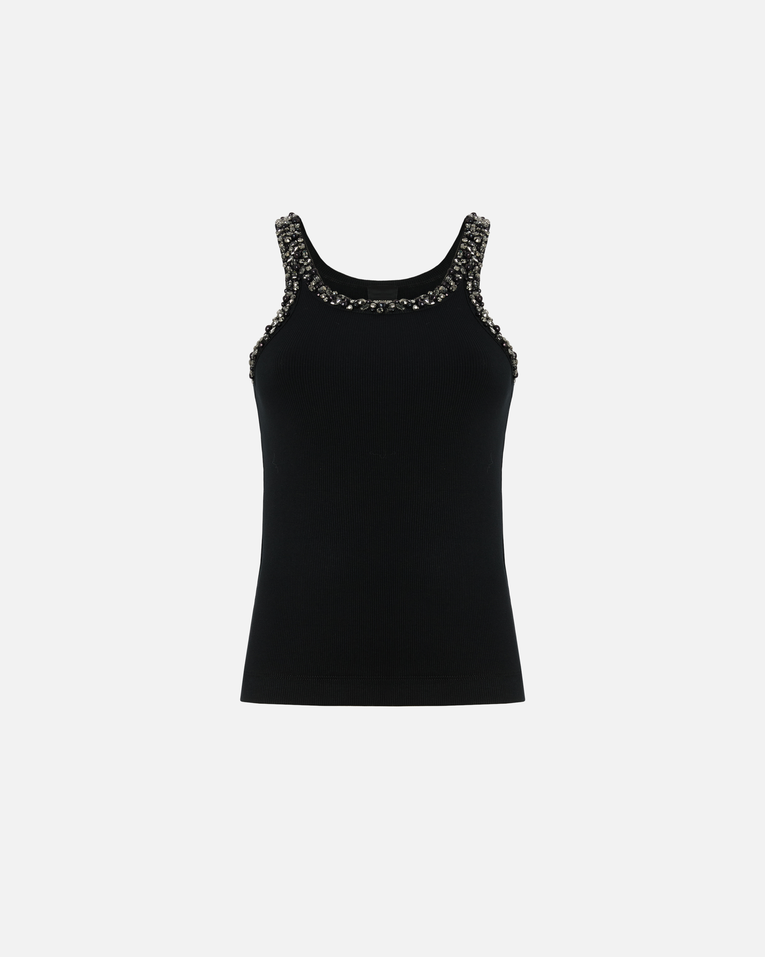 Ribbed top with jewel embroidery PINKO Black