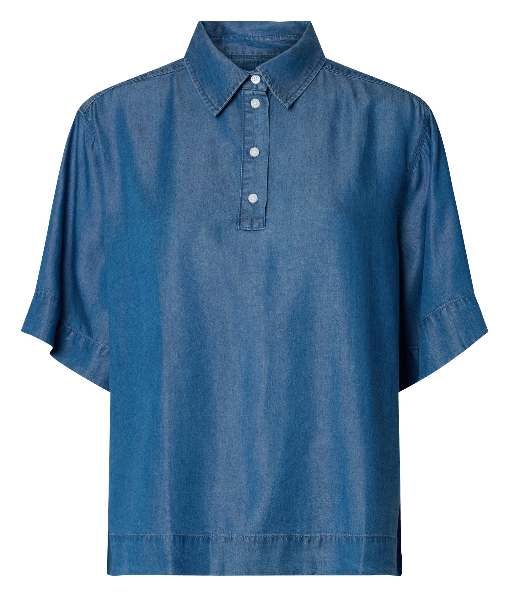 Loose-fitting polo top SELECTED Blue
