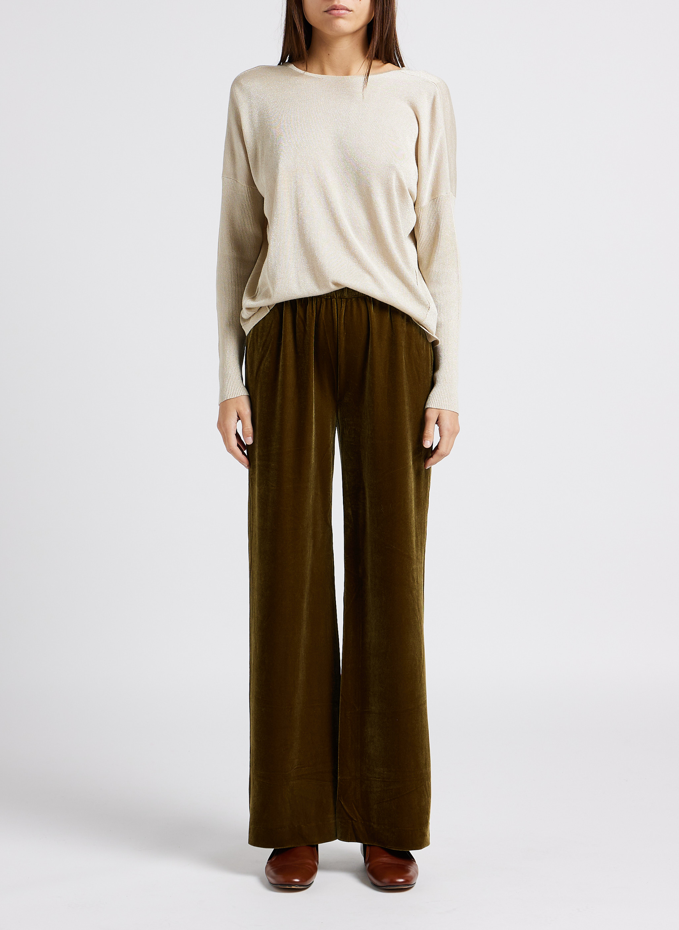 Weiter Pullover mit Rundhalsausschnitt KARMA KOMA Beige