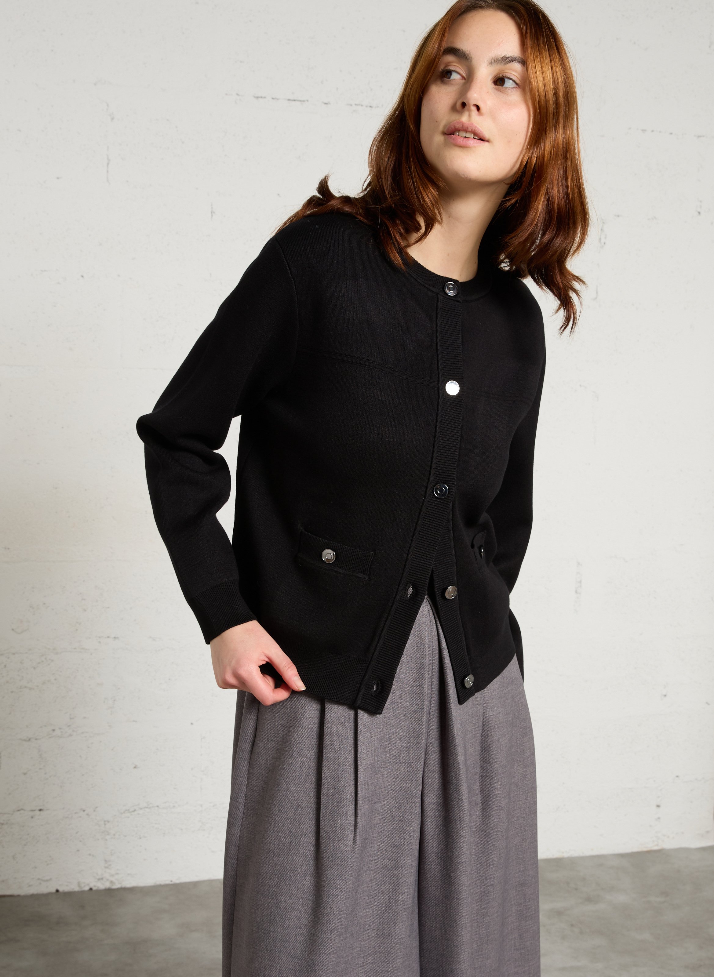 Gilet col rond MAISON 123 Noir