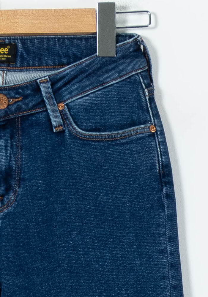 Cropped slim jeans with studs LEE - Seconde Main Blue