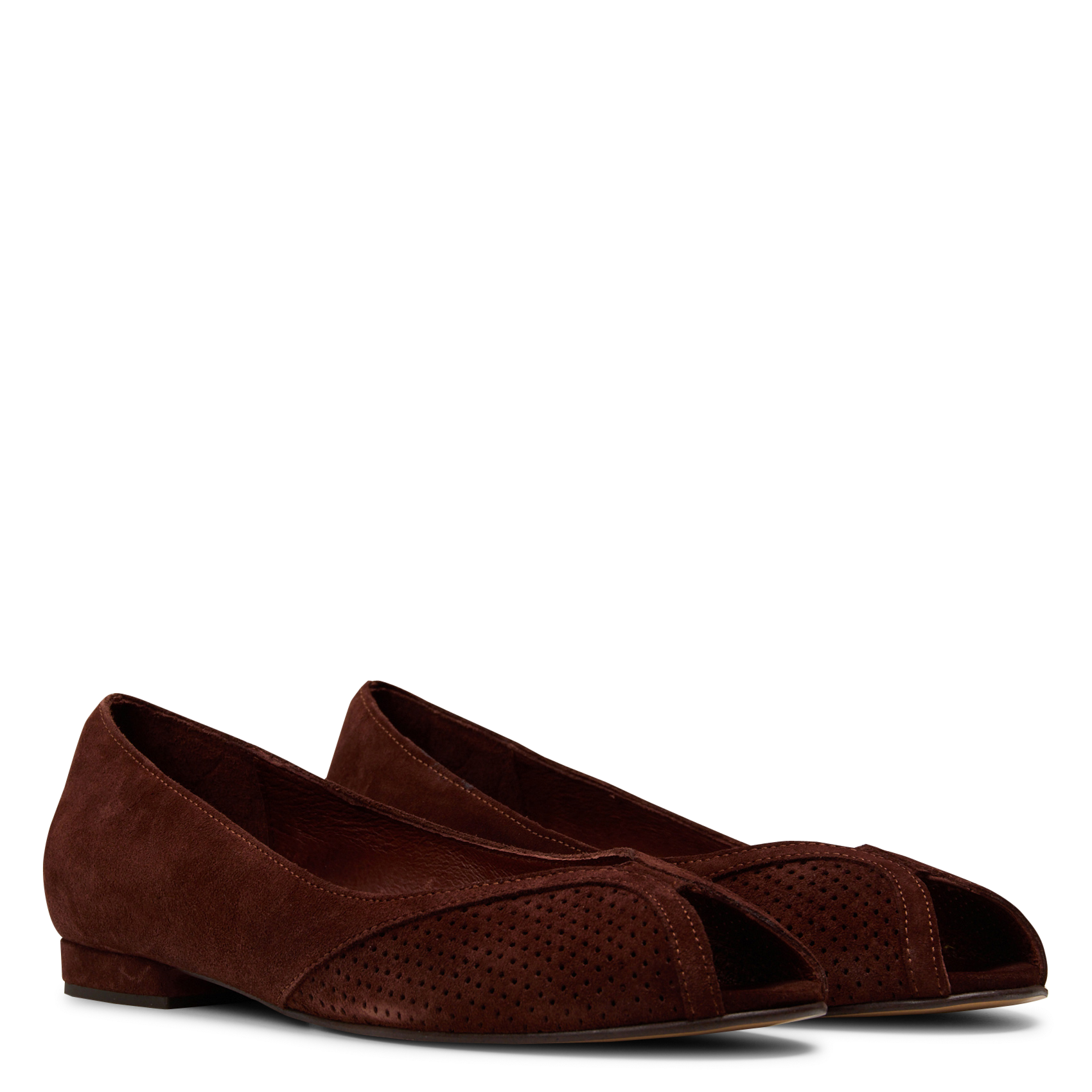 Copine suede ballet pumps ANONYMOUS COPENHAGEN Brown