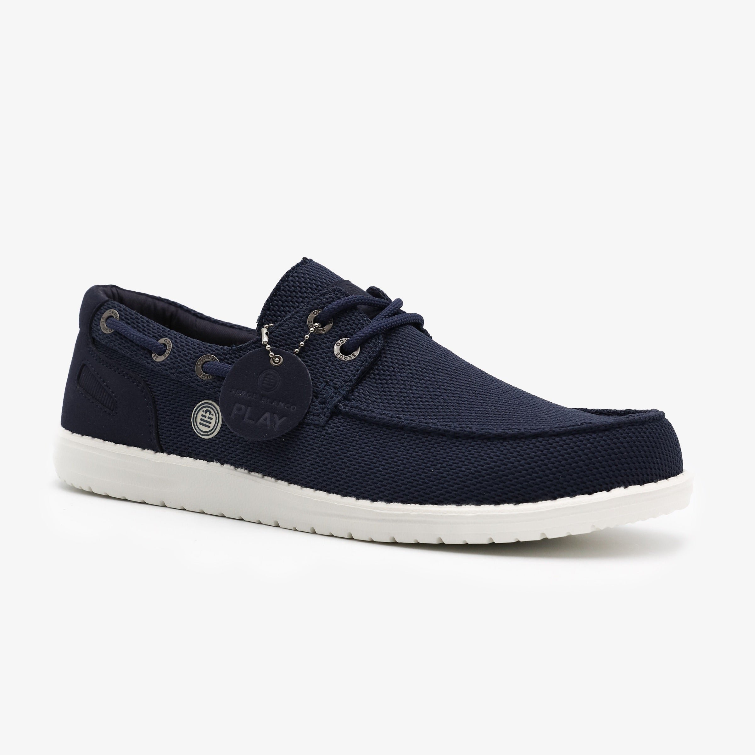 Boat shoes in stretch mesh SERGE BLANCO Blue