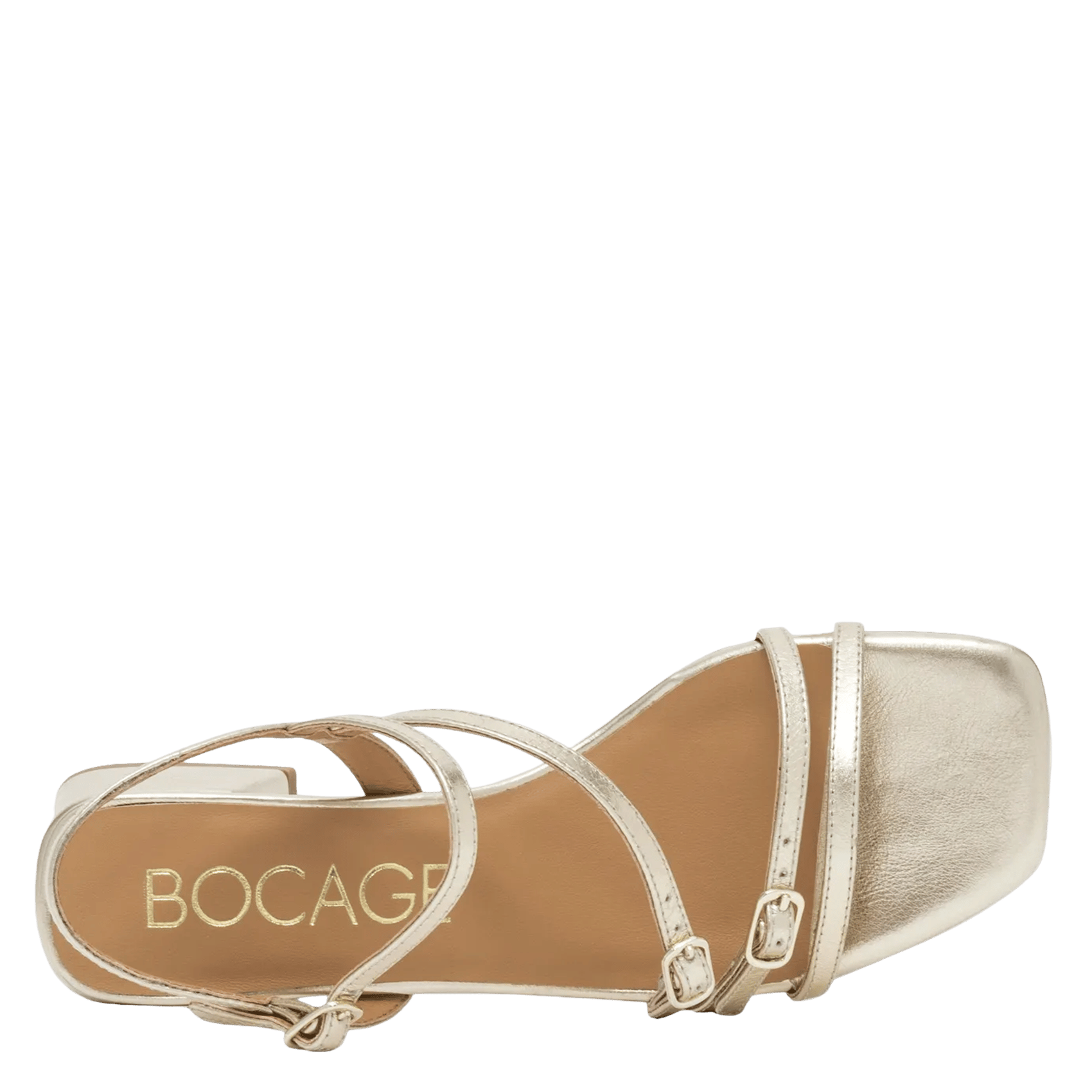 Alice heeled leather sandals BOCAGE Golden