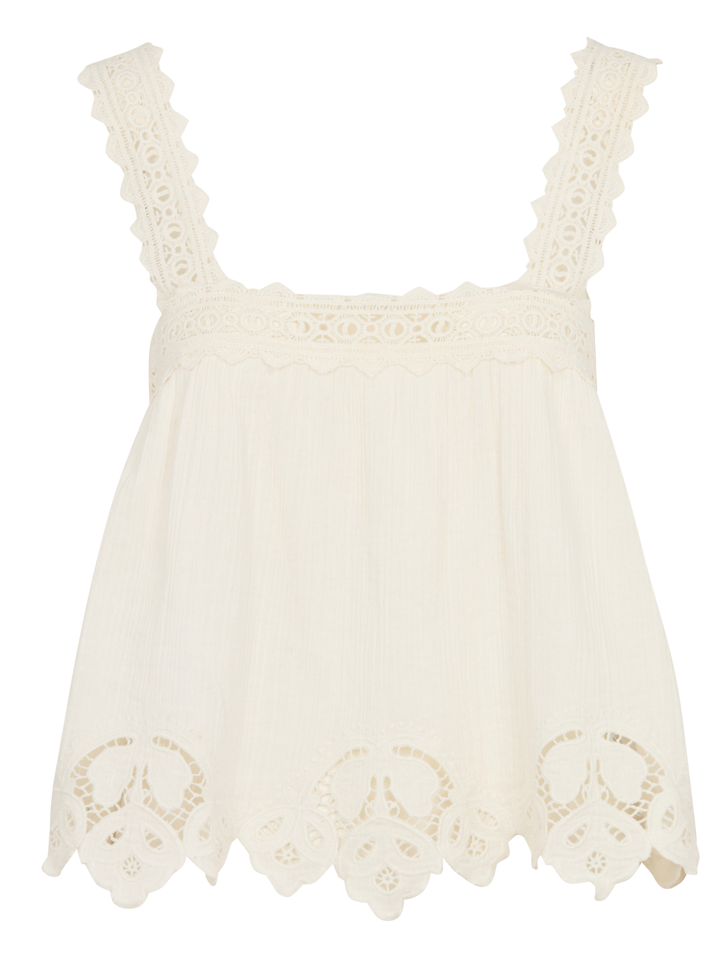 Oberteil mit quadratischem Ausschnitt aus Bio-Baumwolle LOUISE MISHA Weiss