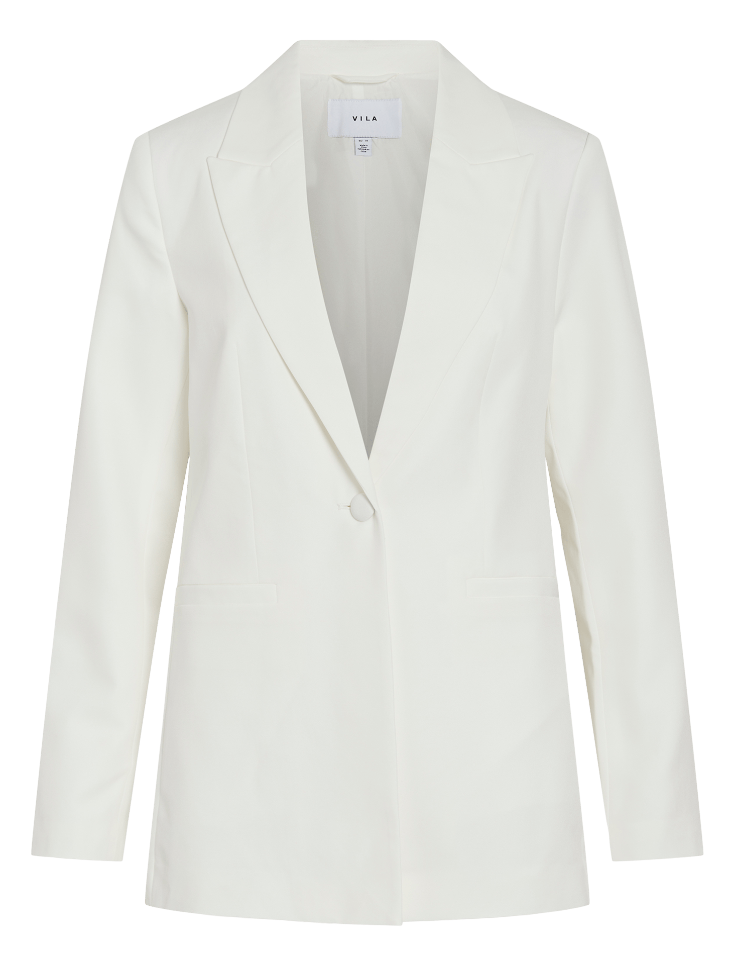 Cotton-blend cardigan with tailored collar VILA Beige