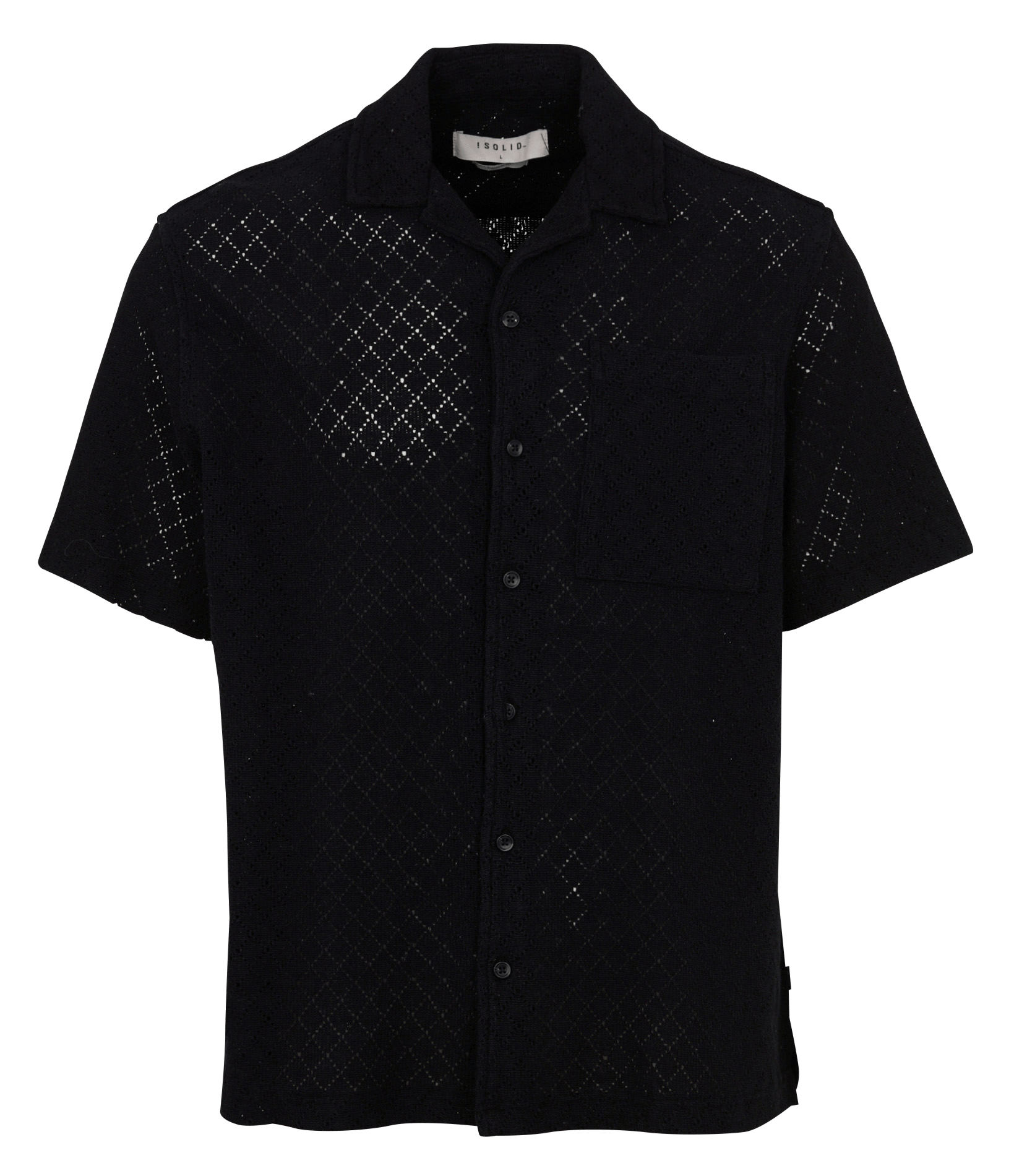 Baumwoll-Bluse SOLID Schwarz