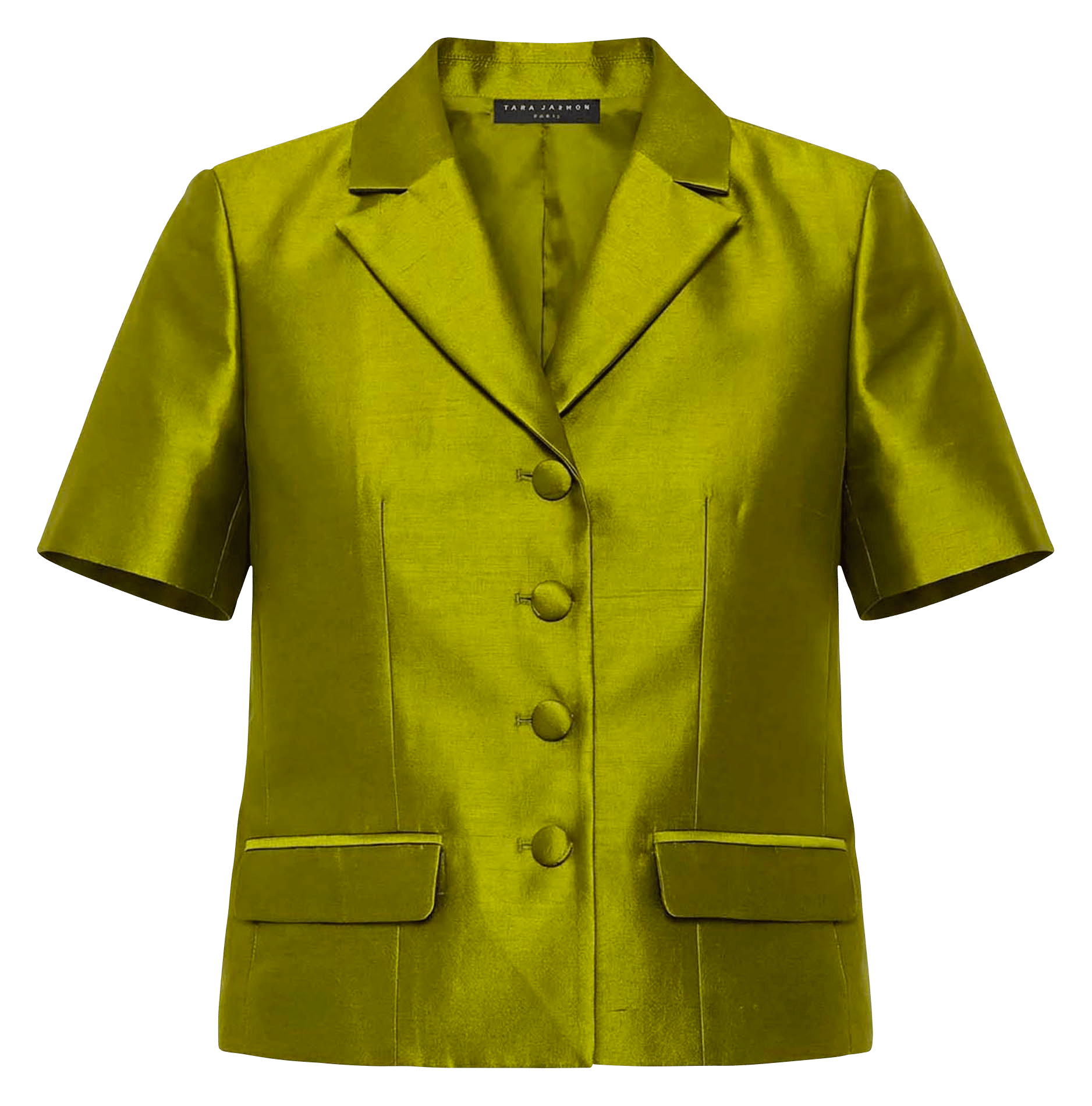 Cotton-blend cardigan with tailored collar TARA JARMON Green