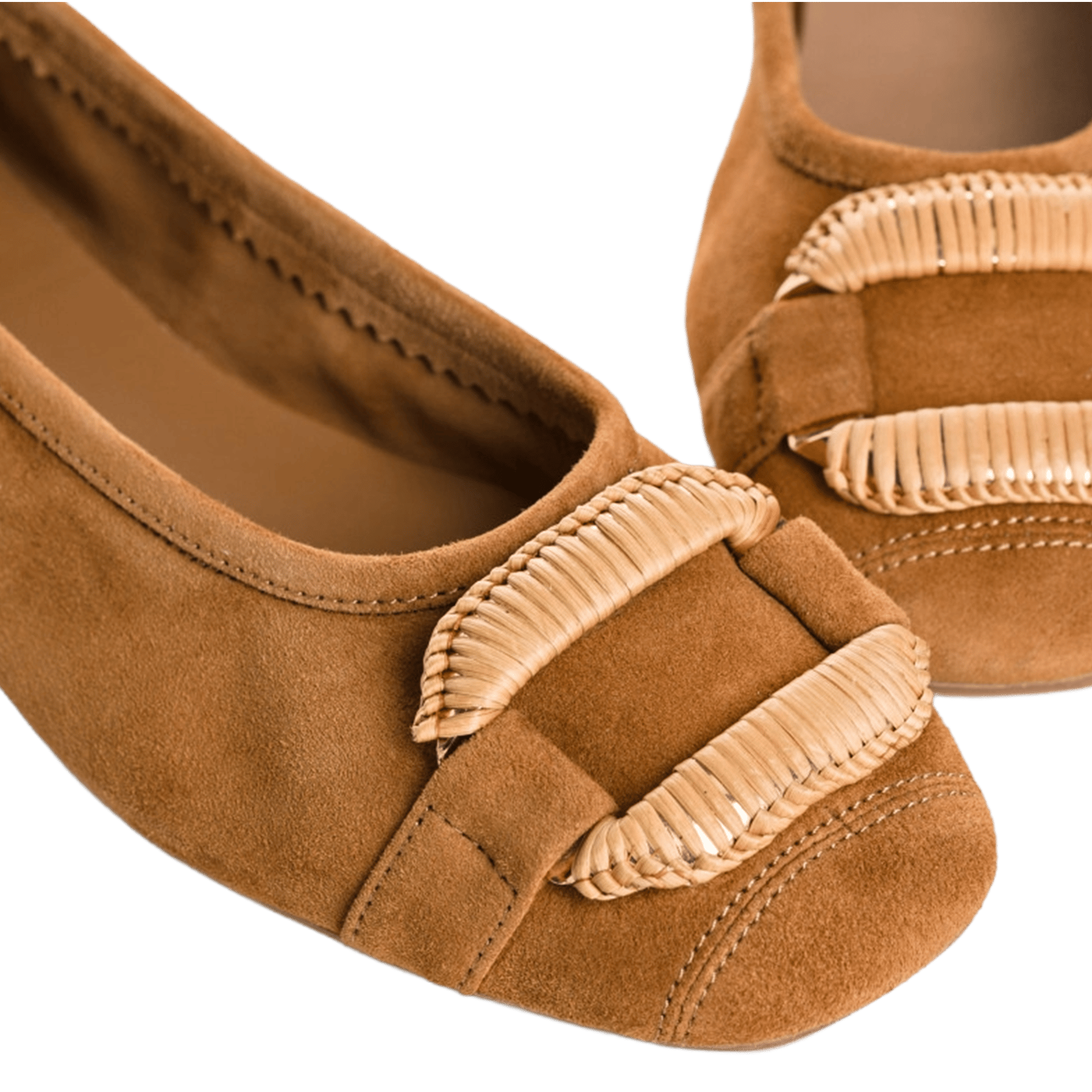 Ballerines en cuir velours REQINS Marron